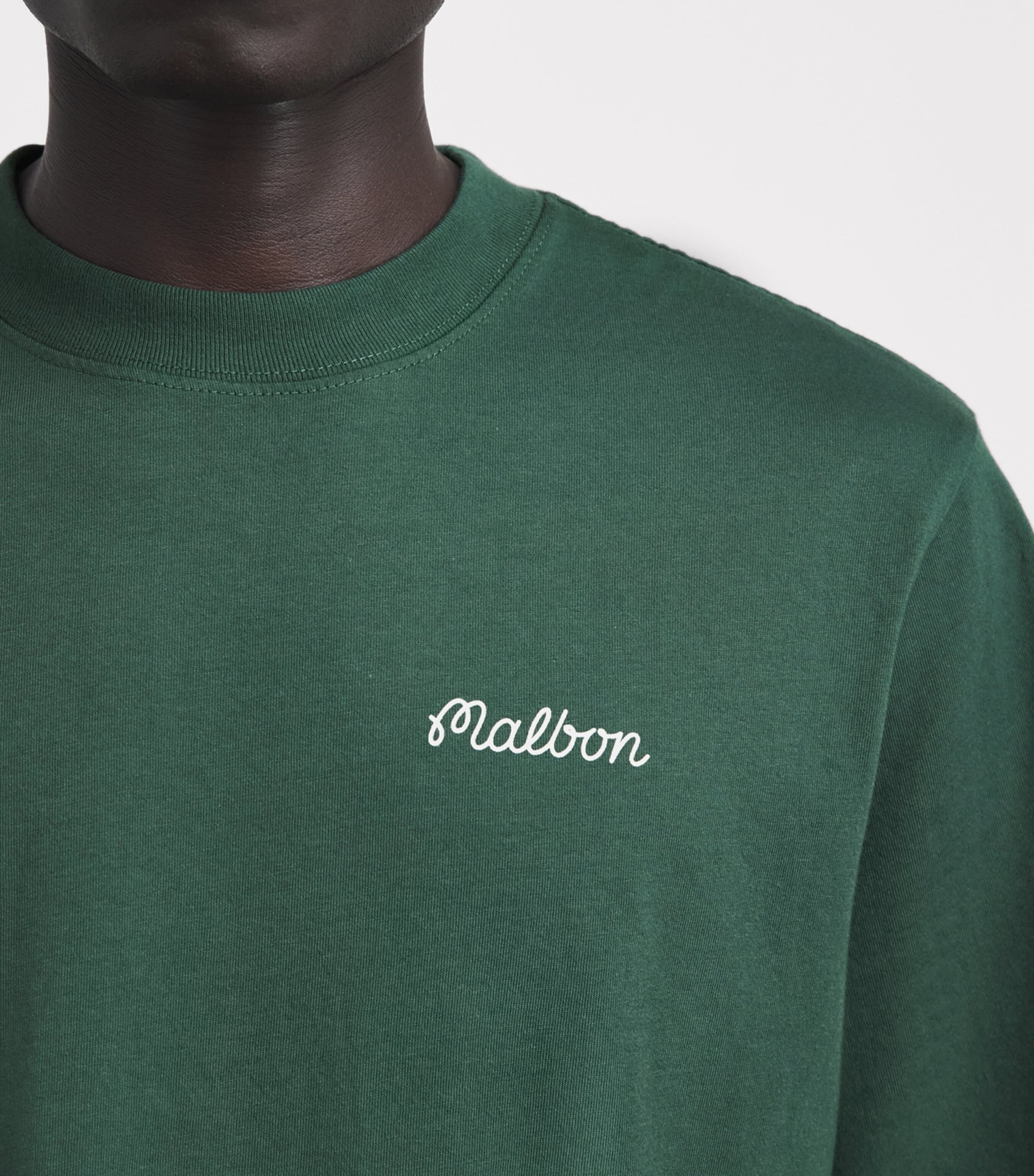 Malbon Mens Cotton Bermuda Baldwin T-Shirt Forest Green Image 3