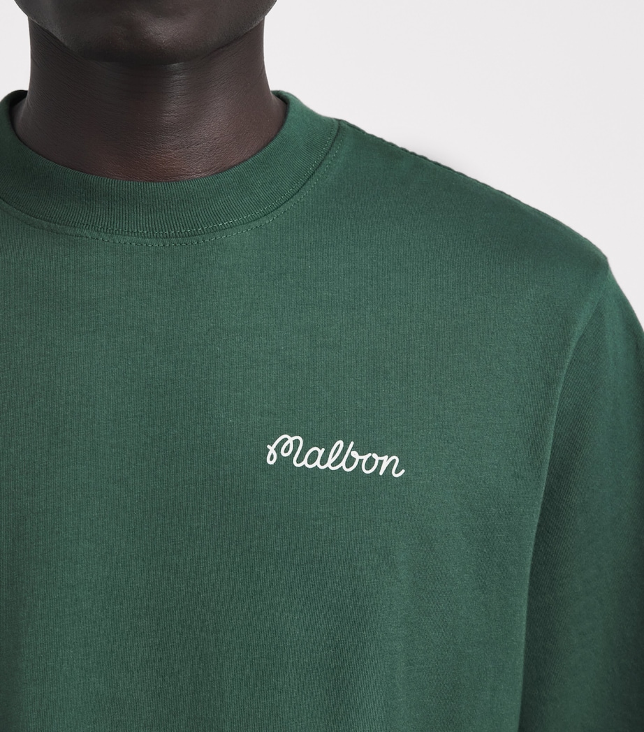 Malbon Mens Cotton Bermuda Baldwin T-Shirt Forest Green Image 3