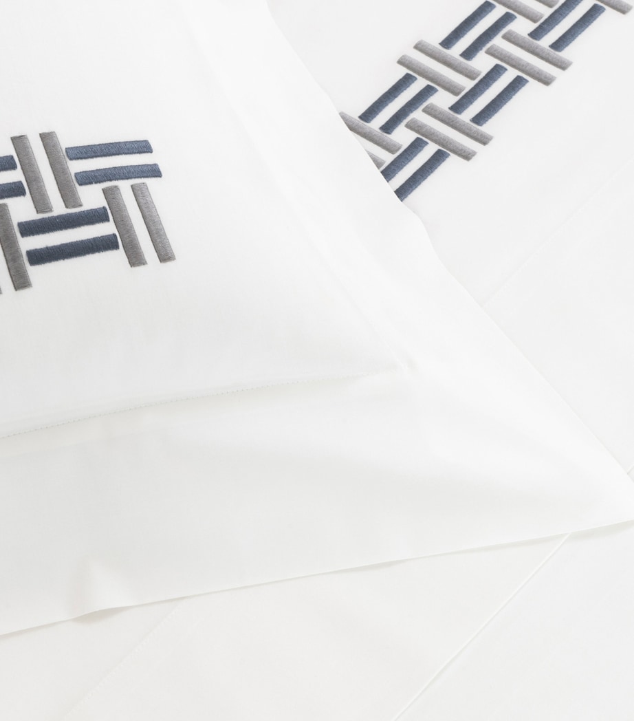 Basket Weave Oxford Pillow Sham (50cm x 70cm) 8E23 - STEEL BLUE/GR Image 6