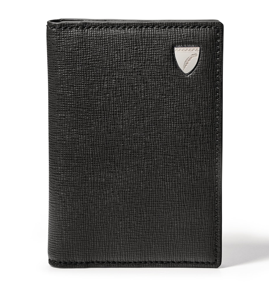 Grained Leather Credit Card Case BLACK Image 3