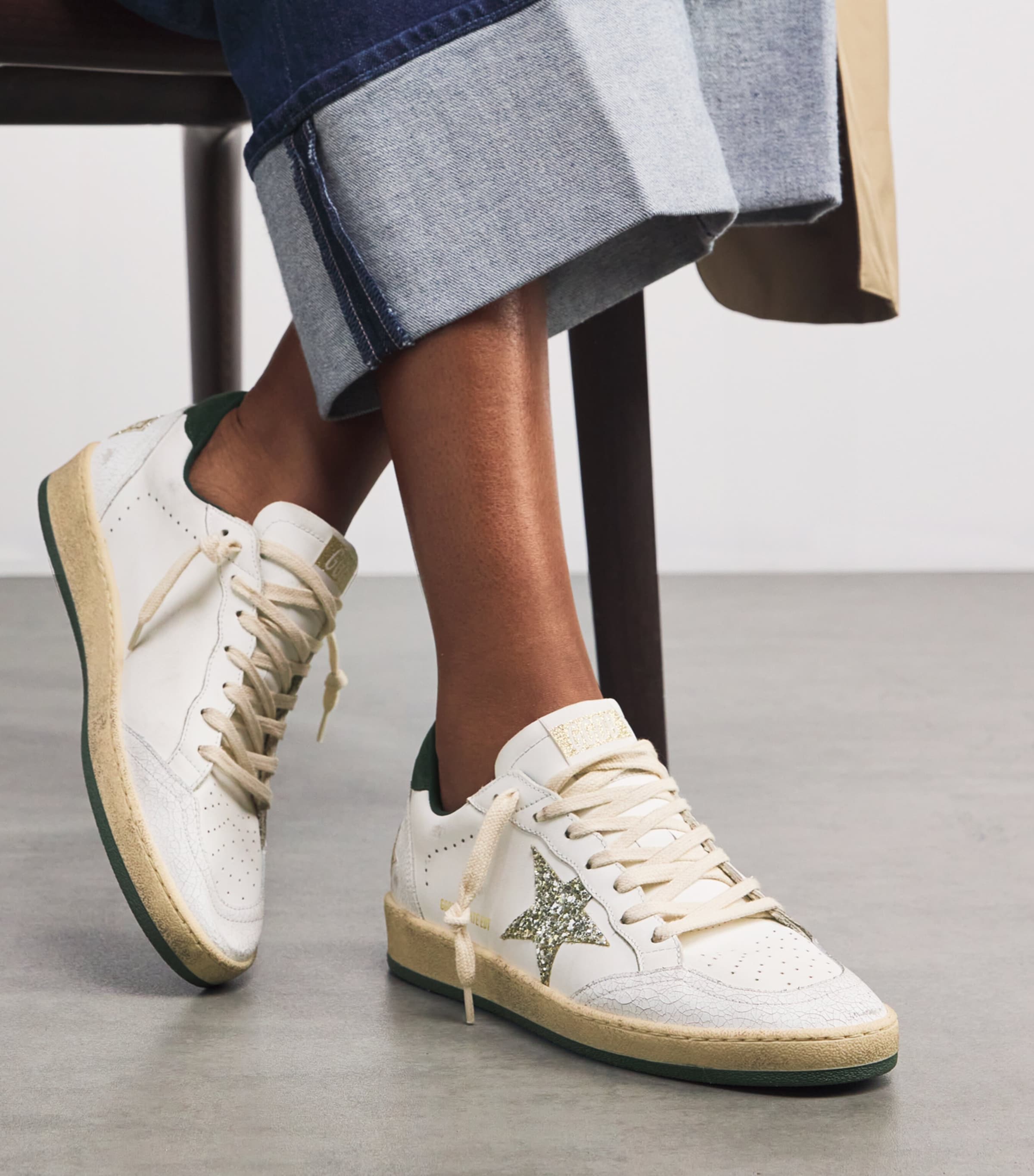 GOLDEN ★Ball Star leather sneakers 0400020310562_WHITEPEARLSILVER