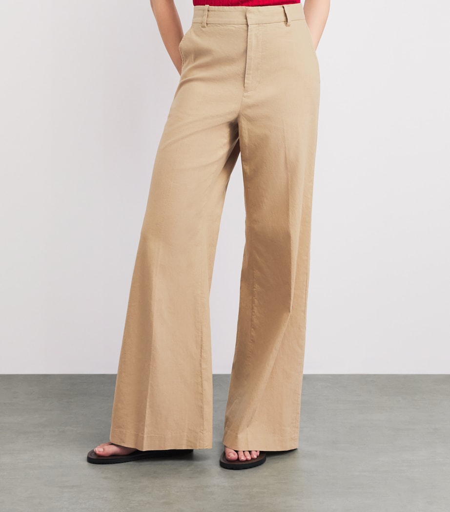 Polo Ralph Lauren Womens Stretch Cotton-Linen Beaton Trousers Classic Camel Image 4