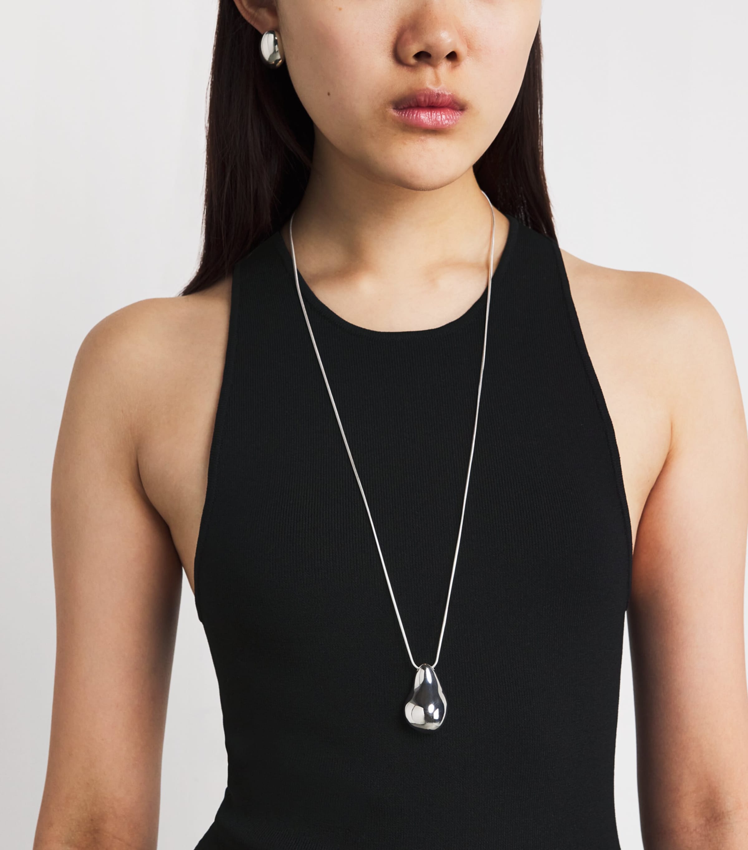 Cotton-Blend Asymmetric Maxi Dress BLACK Image 4