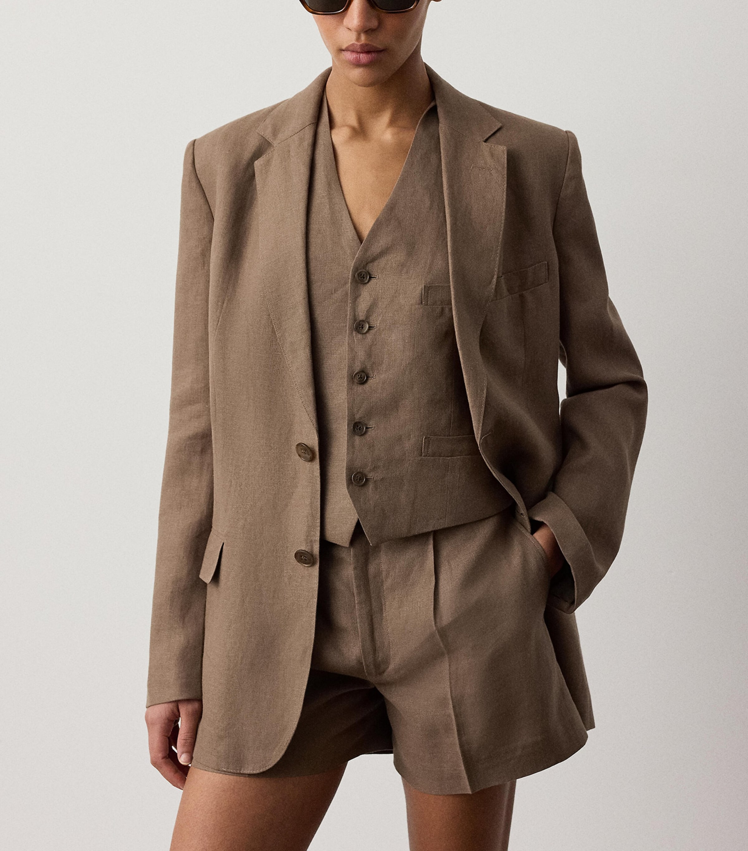 Ralph Lauren Collection Womens Linen Marcy Jacket Portobello Image 3