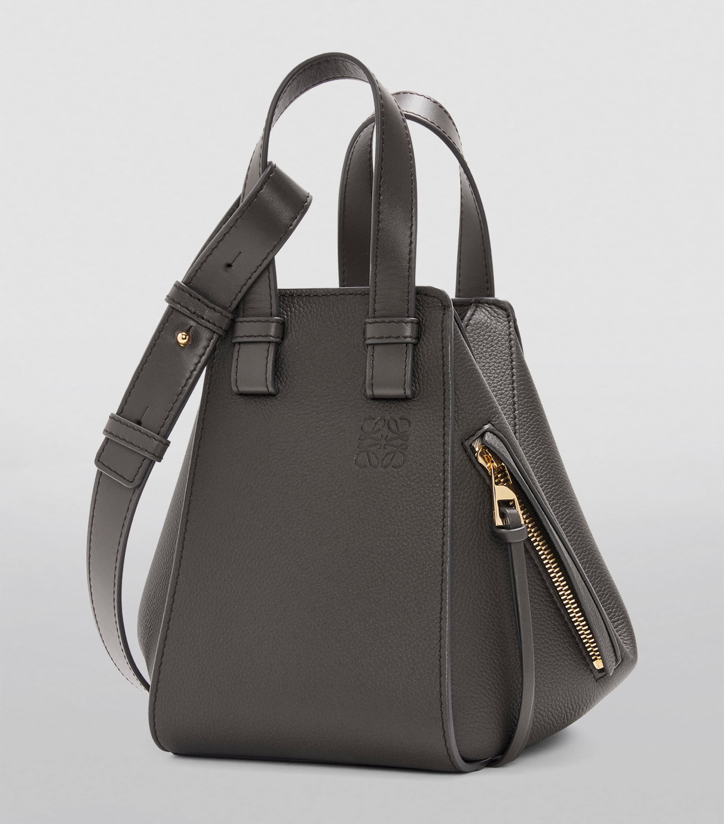 LOEWE Leather Hammock Top-Handle Bag Dark Grey Image 3