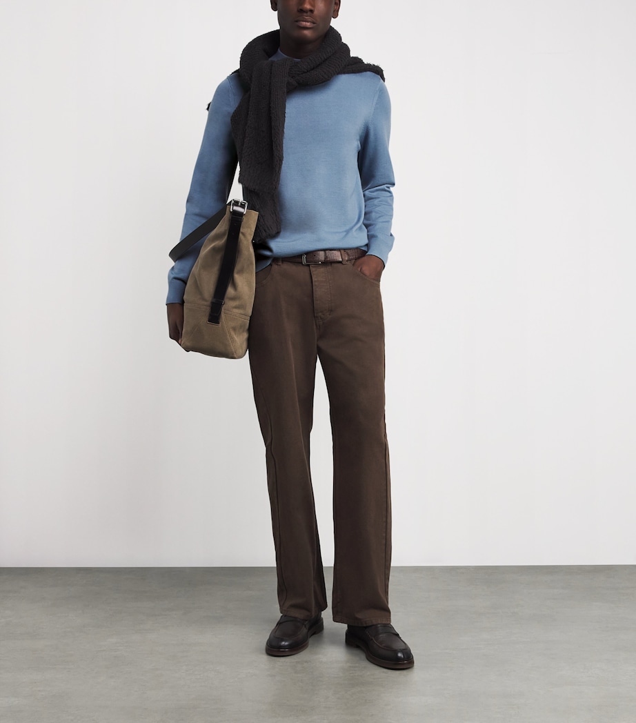 Wool High-Neck Sweater CHAMBRAY. Image 2