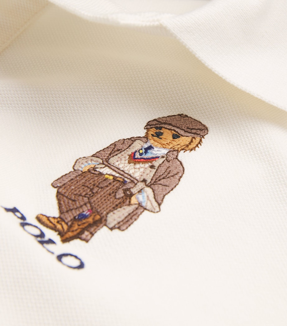 Cotton Polo Bear Polo Shirt WHITE Image 5