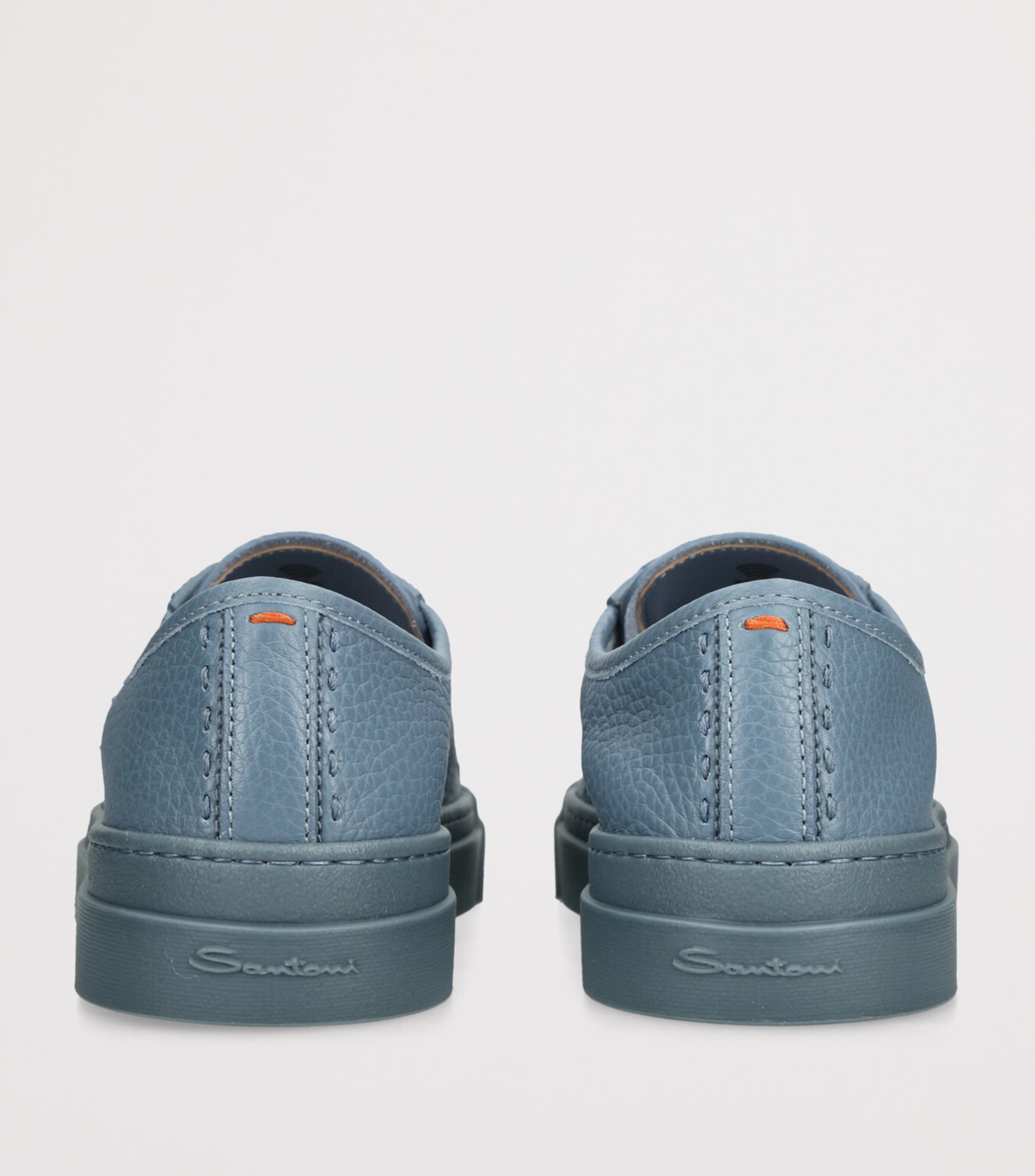 Santoni Leather DBS Sneakers Teal Image 2