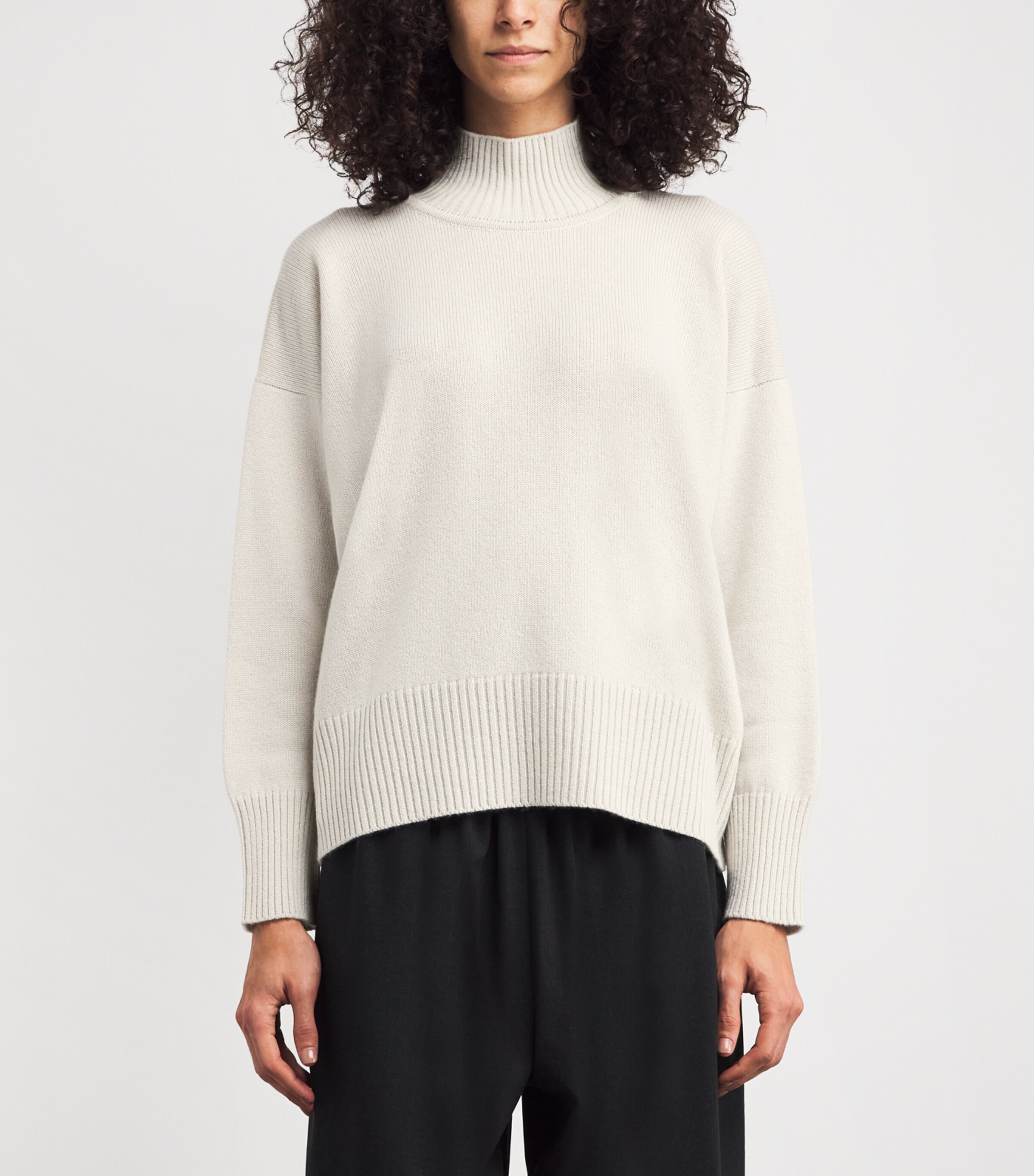Cashmere Rollneck Sweater WHSPGRY Image 3