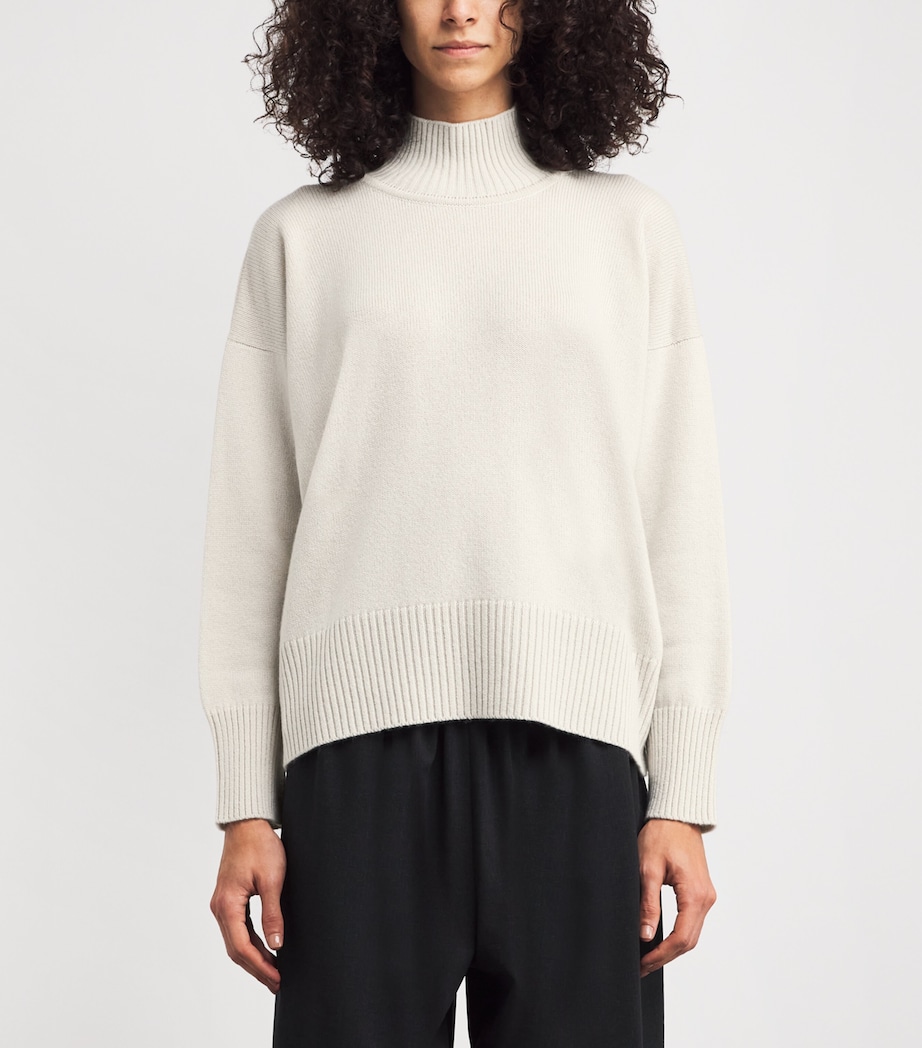 Cashmere Rollneck Sweater WHSPGRY Image 3