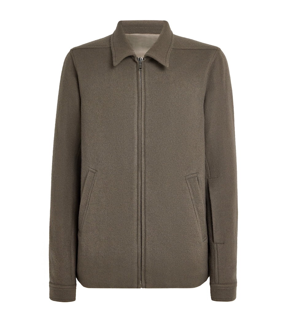 Rick Owens Mens Virgin Wool Brad Overshirt Dust Image 1