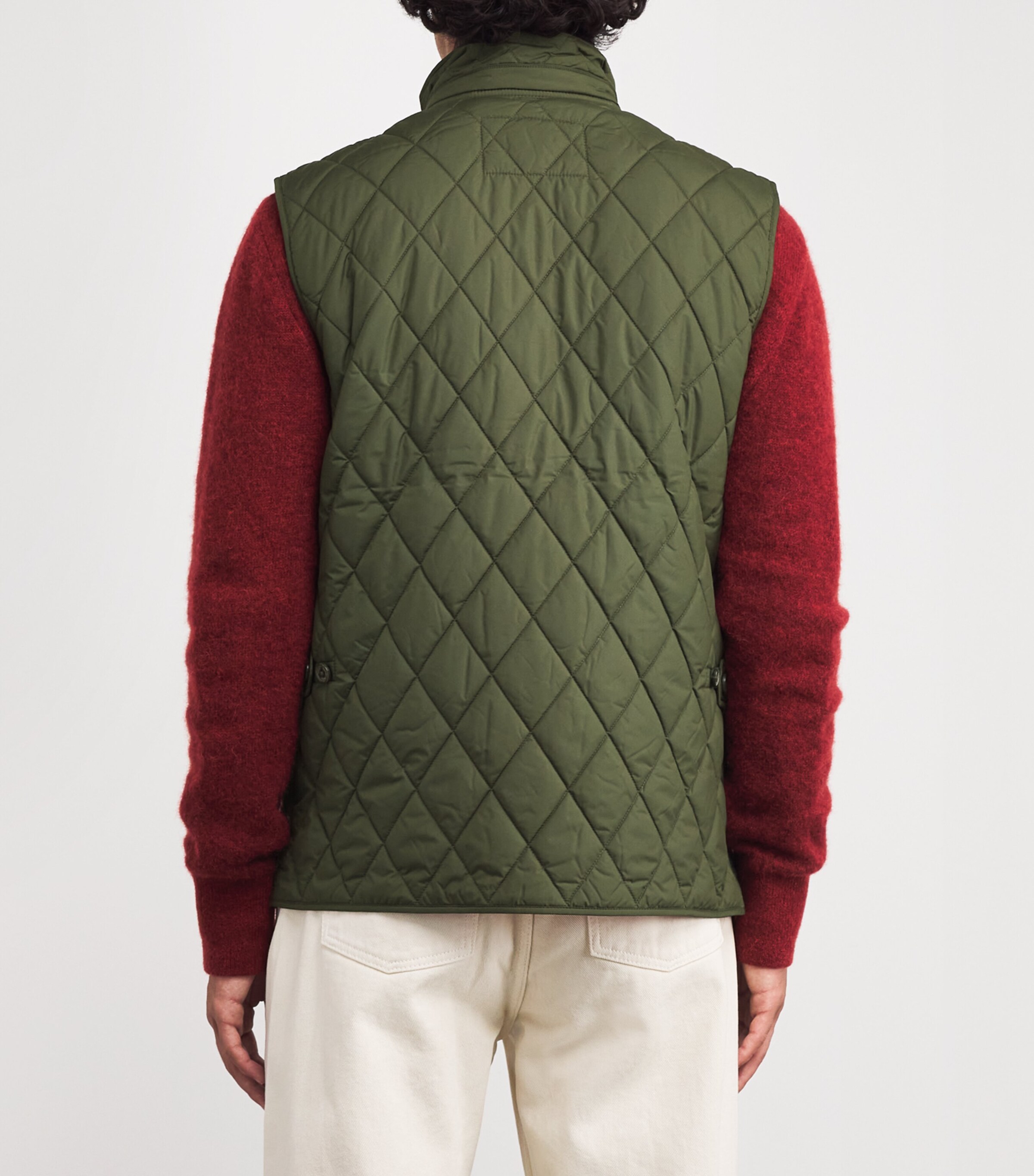 Water-Repellent Quilted Beaton Utility Gilet DARK GREEN Image 4