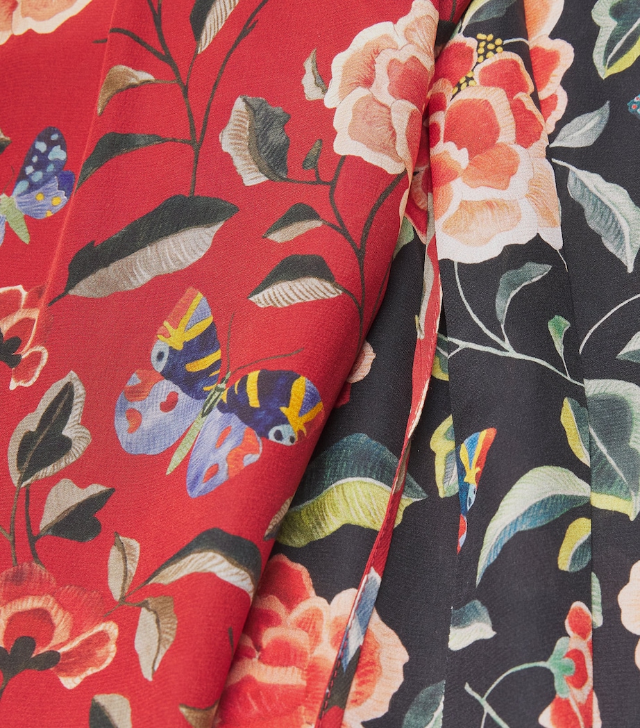 Silk Dahlia Maxi Dress BUTTERFLY MIX BLACK Image 5