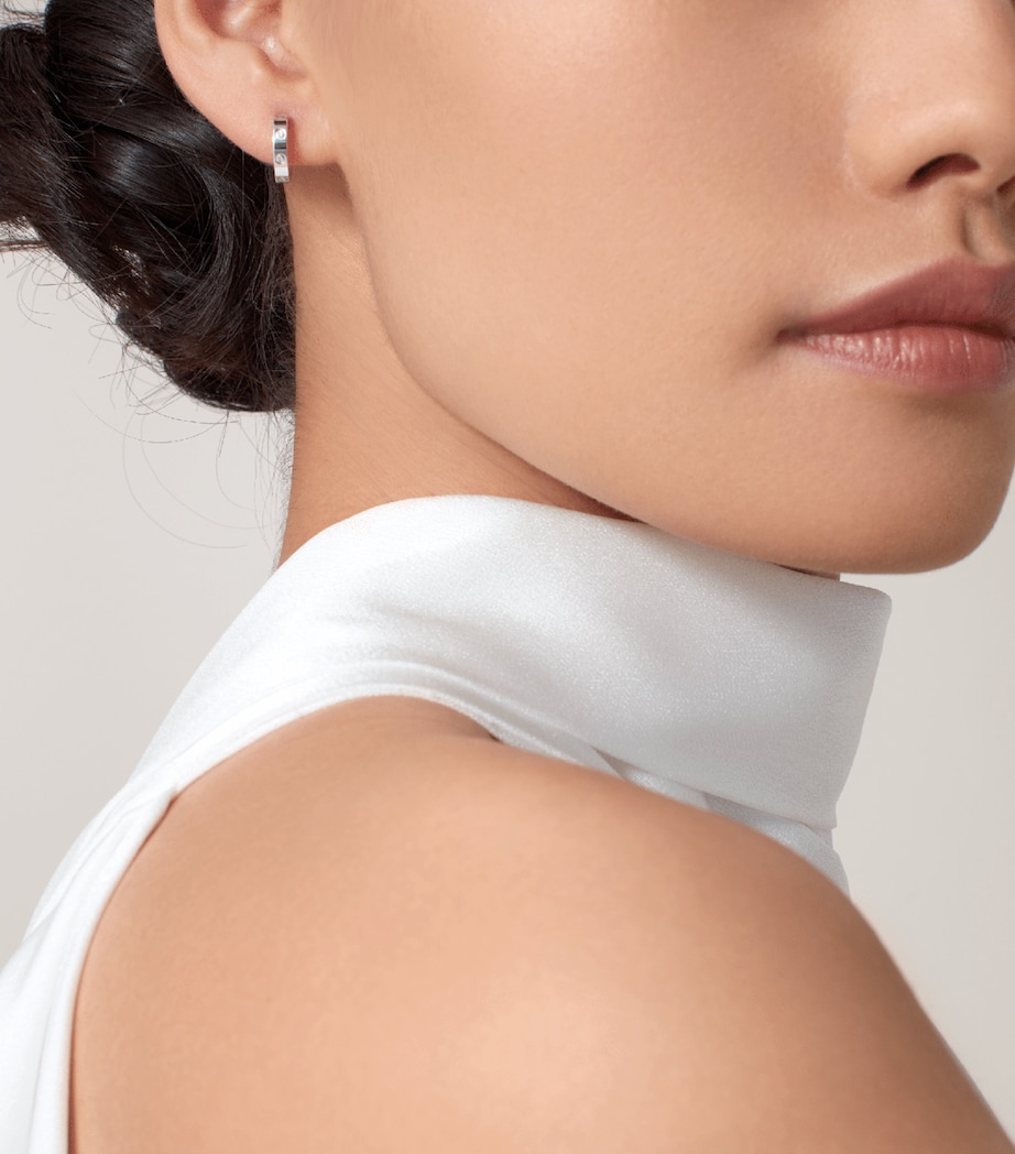 White Gold LOVE Hoop Earrings WHITE GOLD Image 2