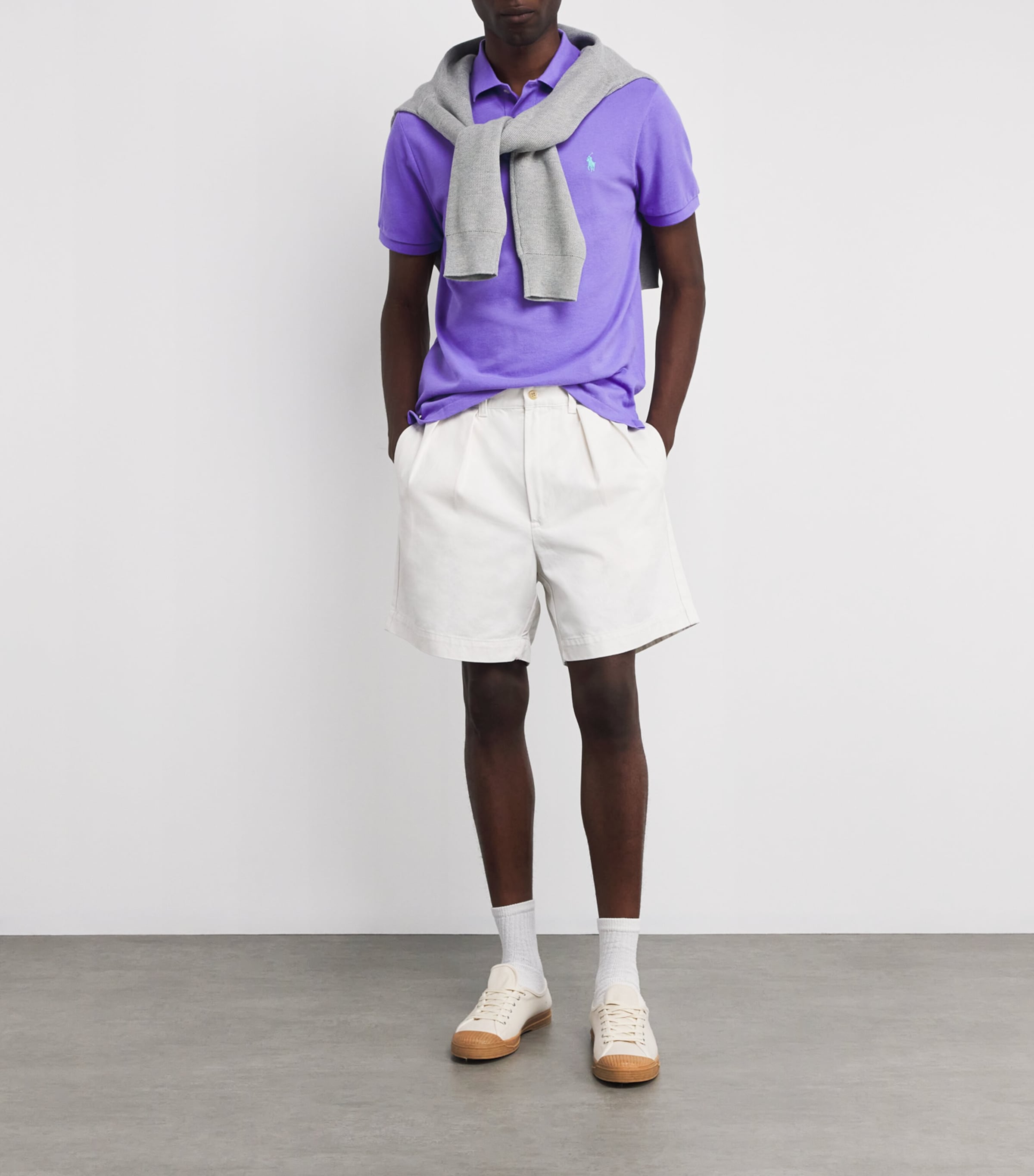 Polo Ralph Lauren Mens Cotton Mesh Custom-Fit Polo Shirt Cactus Purple Image 2