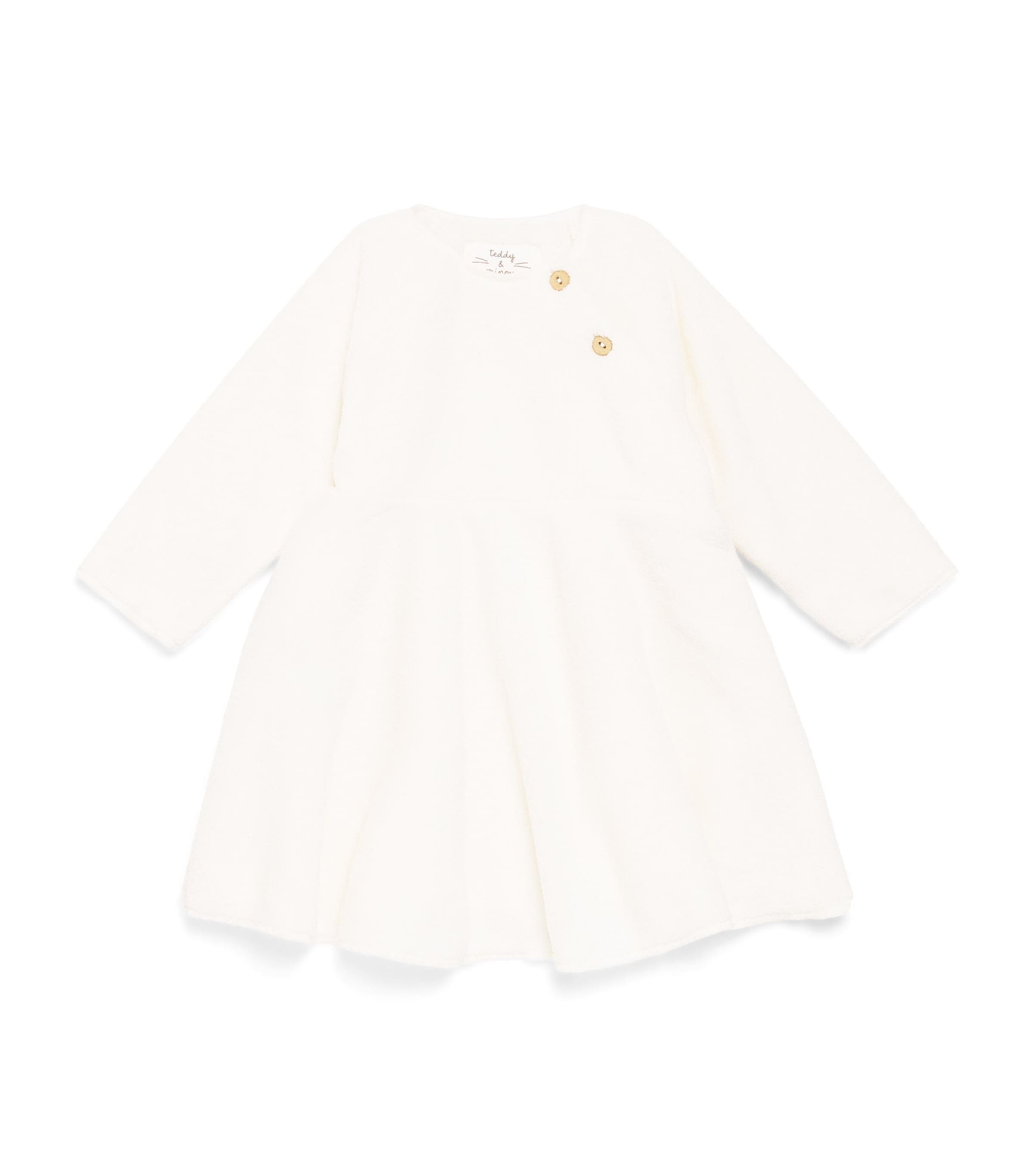 Teddy & Minou Plush Dress (3-36 Months) Milk Image 1