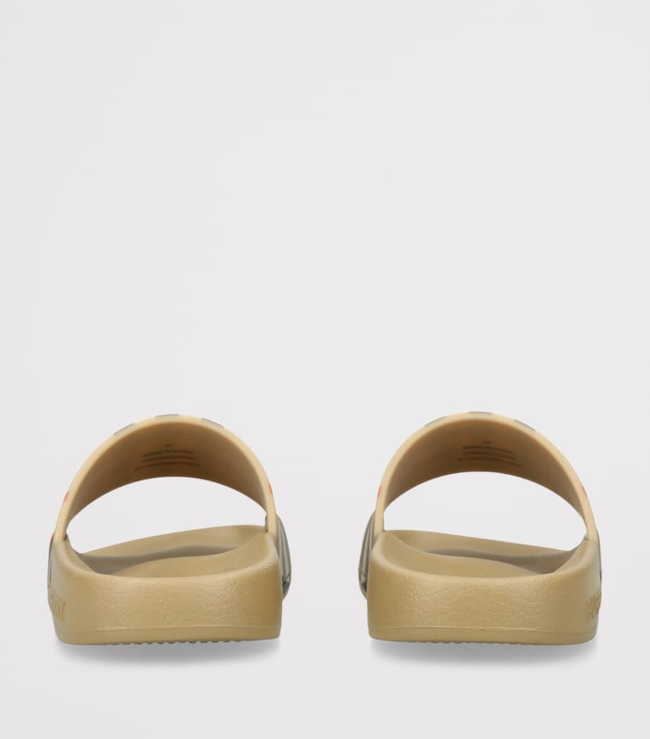 Burberry Kids Rubber Check Slides Yellow Image 2