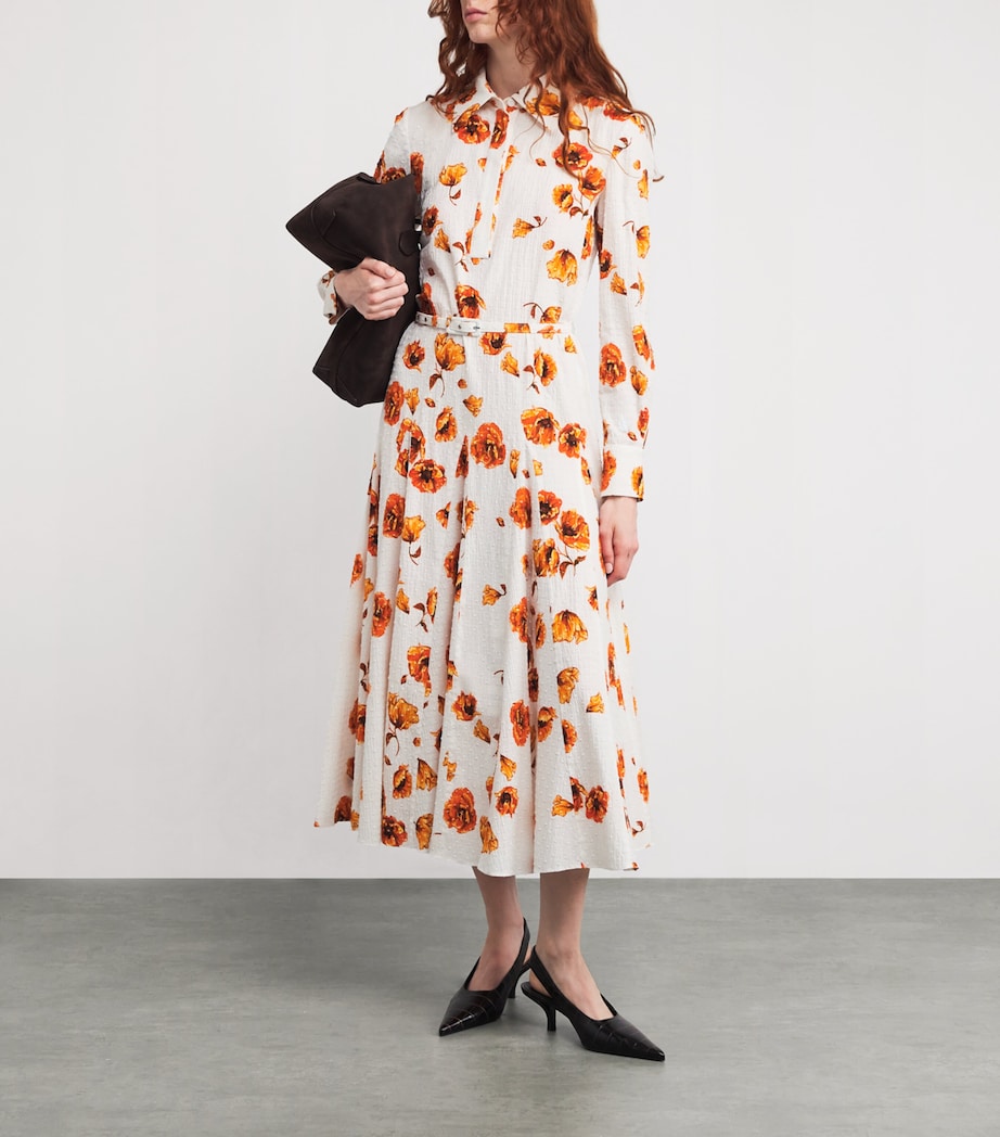 Floral Marione Midi Shirt Dress ORANGE POPPIES Image 2