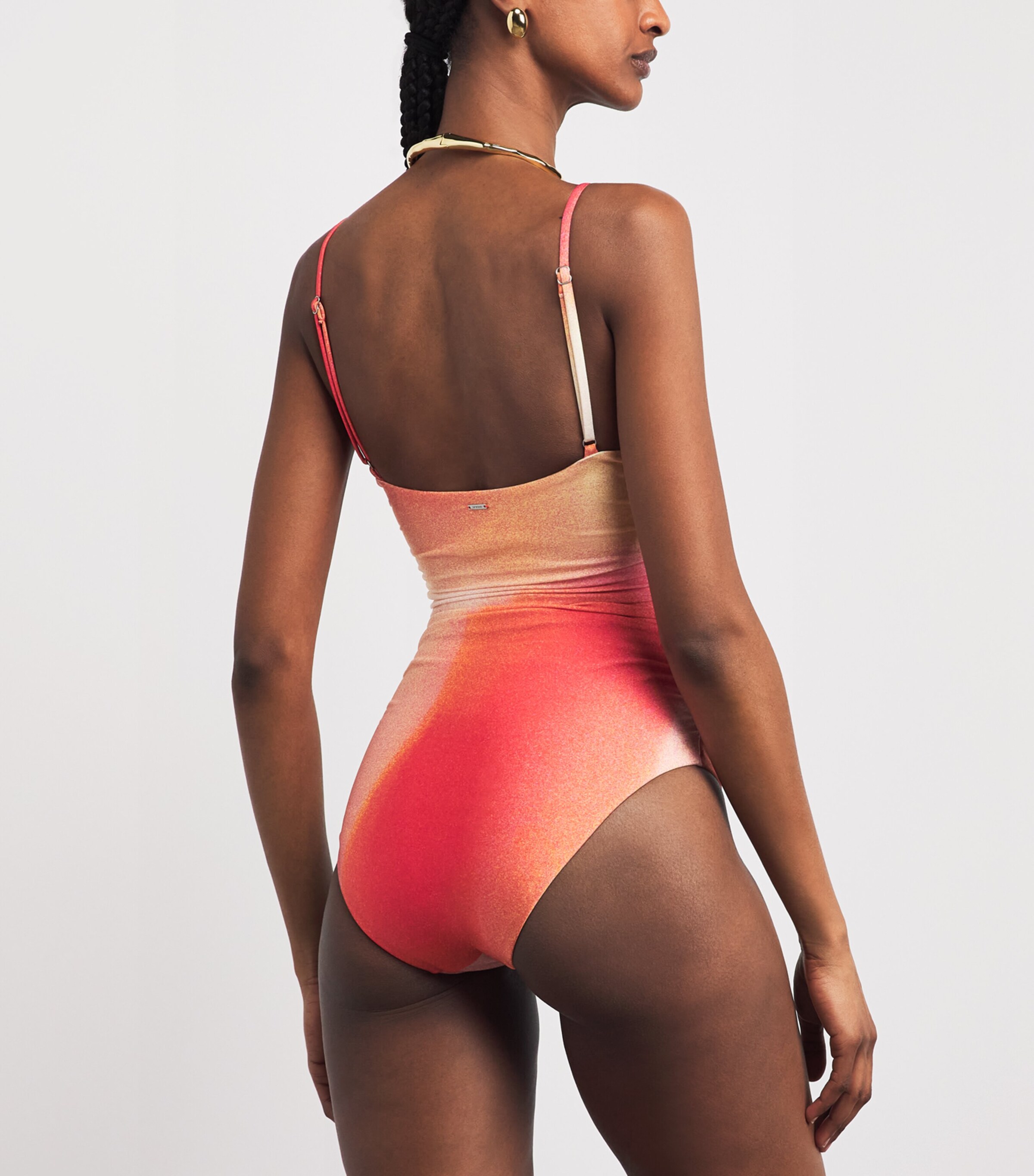 Simkhai Womens Sunset Print Laine Swimsuit Golden Hour Sunset Image 3