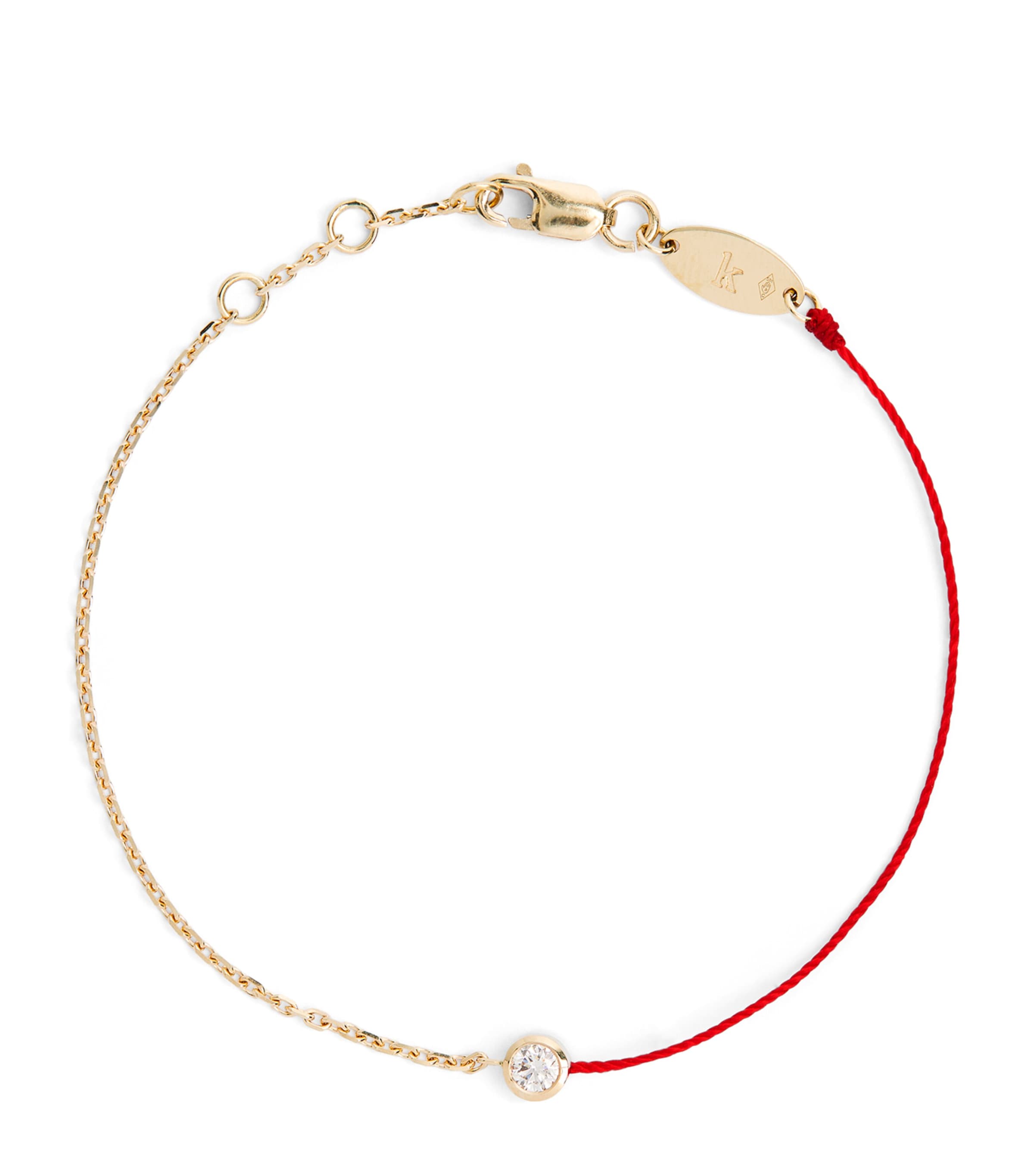 Redline Yellow Gold And Diamond Pure Half-chain Bracelet