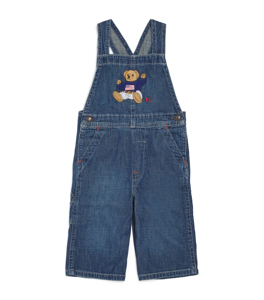 Bear Graphic Dungarees (3-24 Months) BLUE Image 1