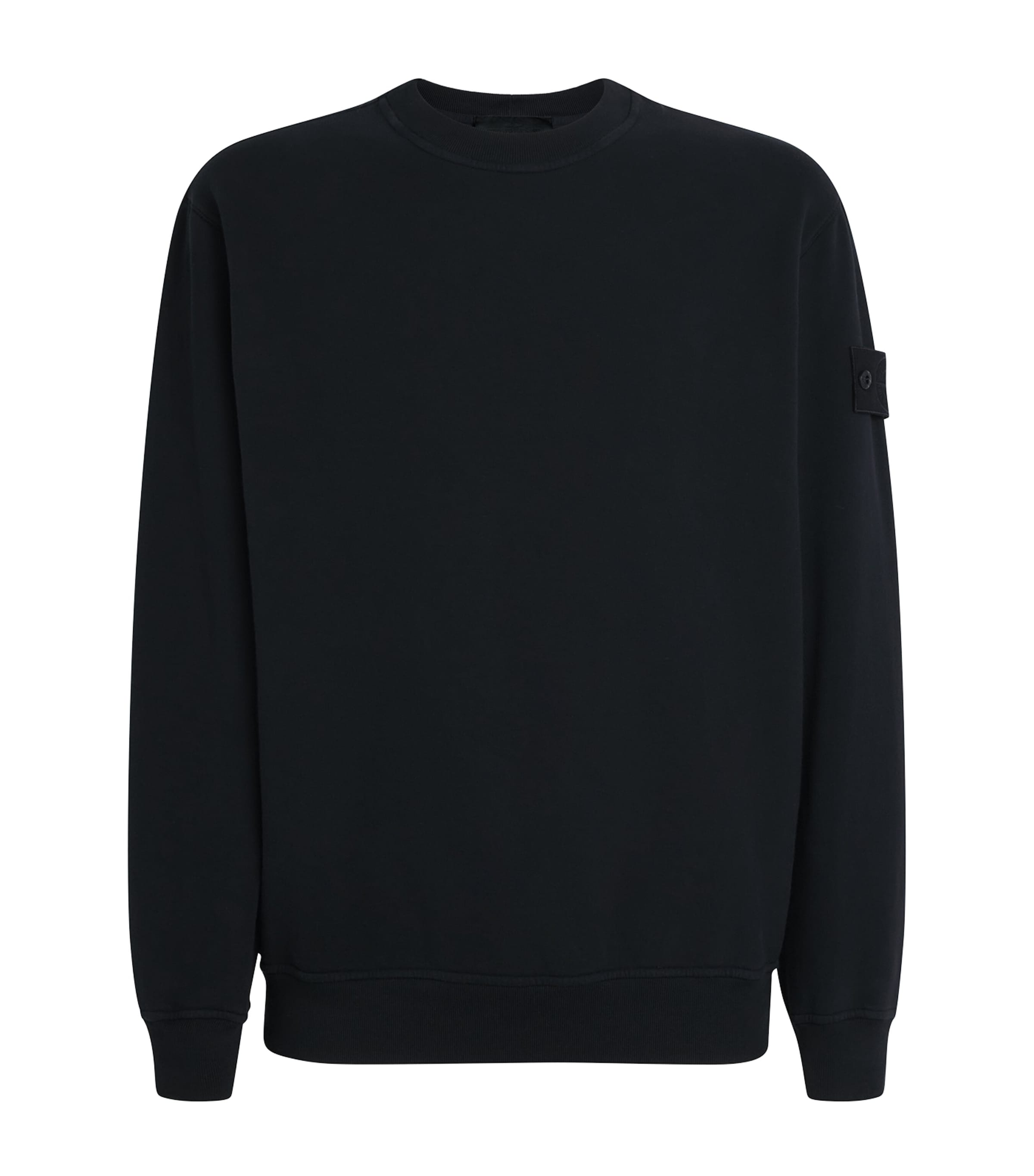 Stone Island Ghost Stretch Cotton Fleece Sweatshirt Clothing In Black