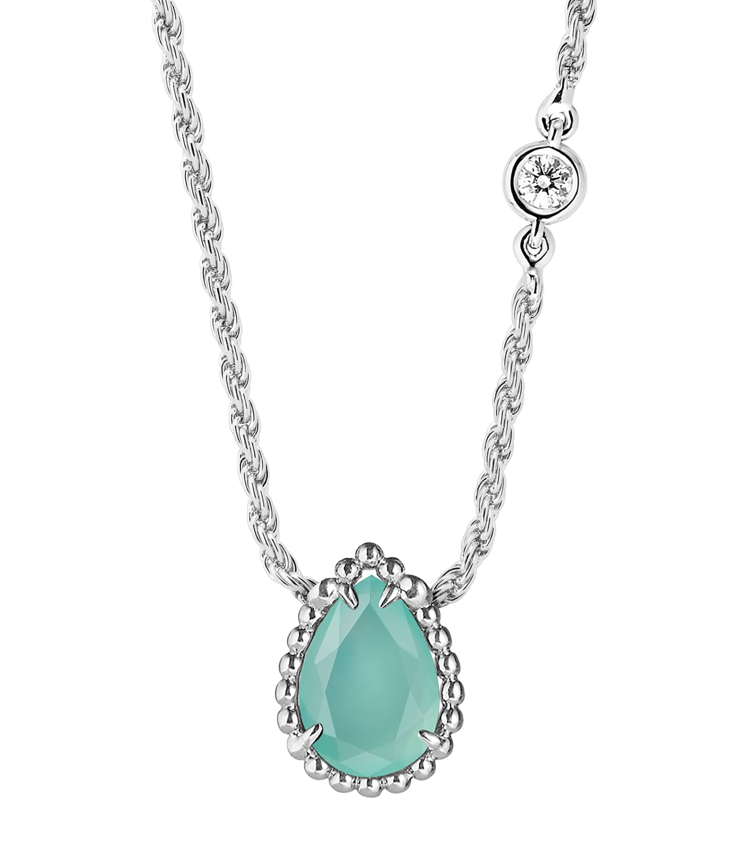 White Gold, Diamond and Aquaprase Serpent Bohème Pendant BLUE Image 3