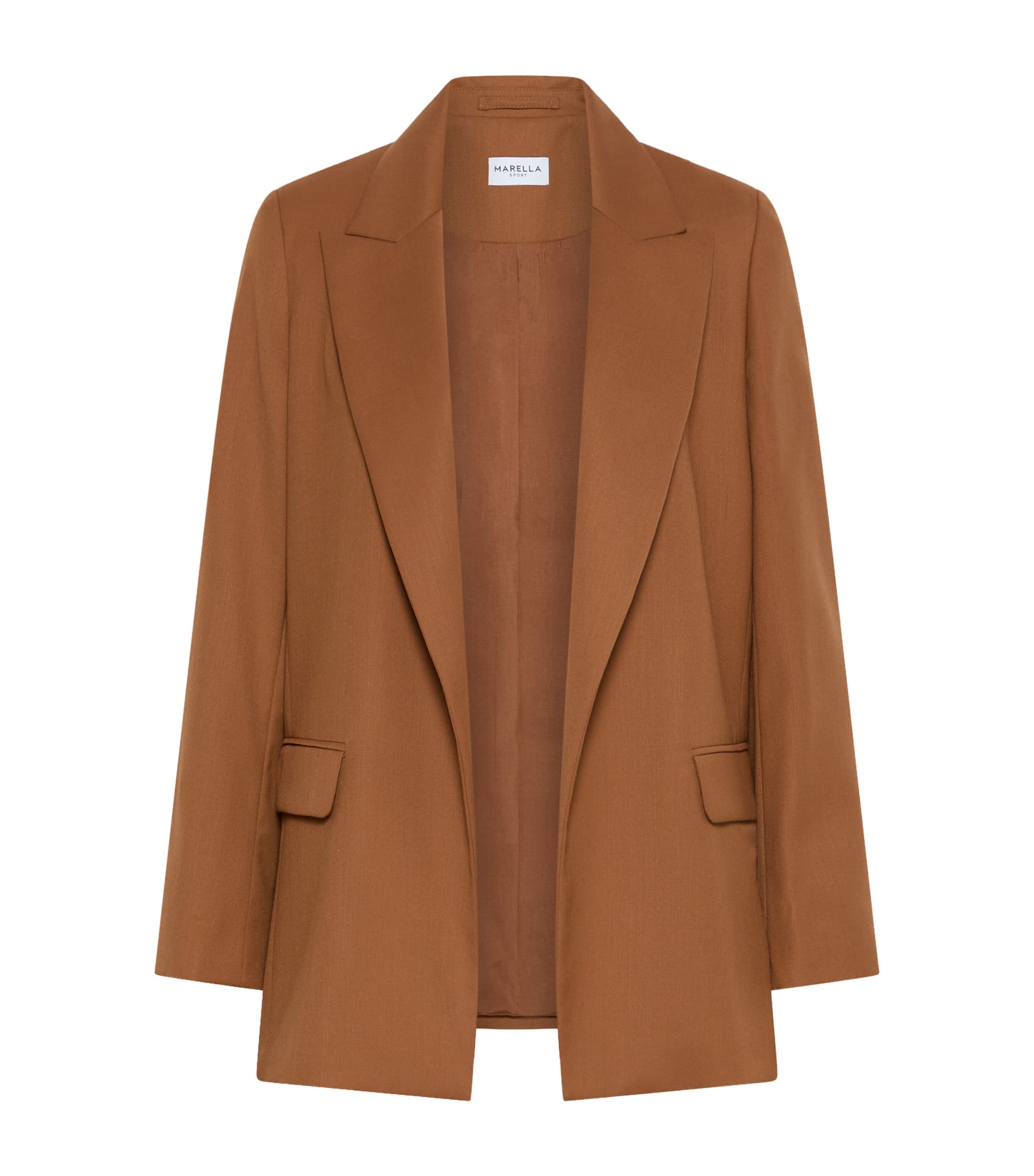 Marella Womens Gabardine Blazer Tobacco Brown Image 1