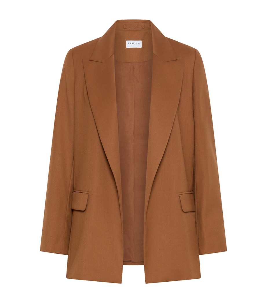 Marella Womens Gabardine Blazer Tobacco Brown Image 1
