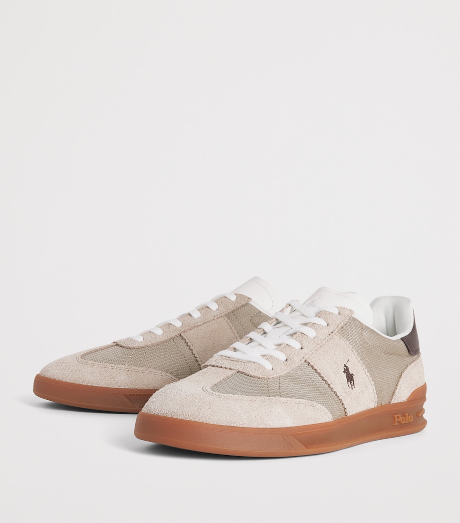 Polo Ralph Lauren Suede-Blend Heritage Court Sneakers Milkshake/dark Brown Image 3