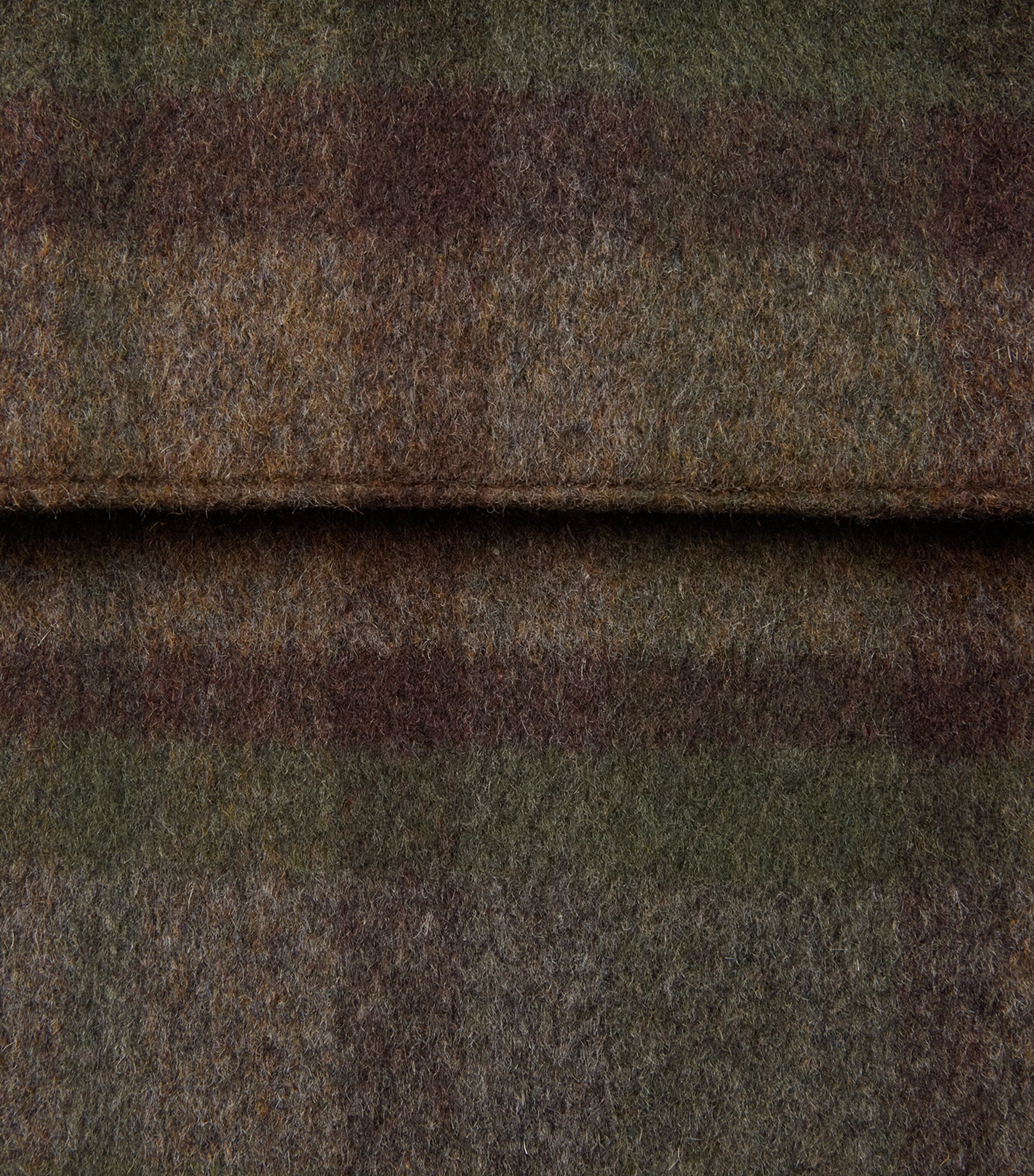 Vince Mens Wool-Blend Plaid Check Overshirt Night Leaf Combo Image 6