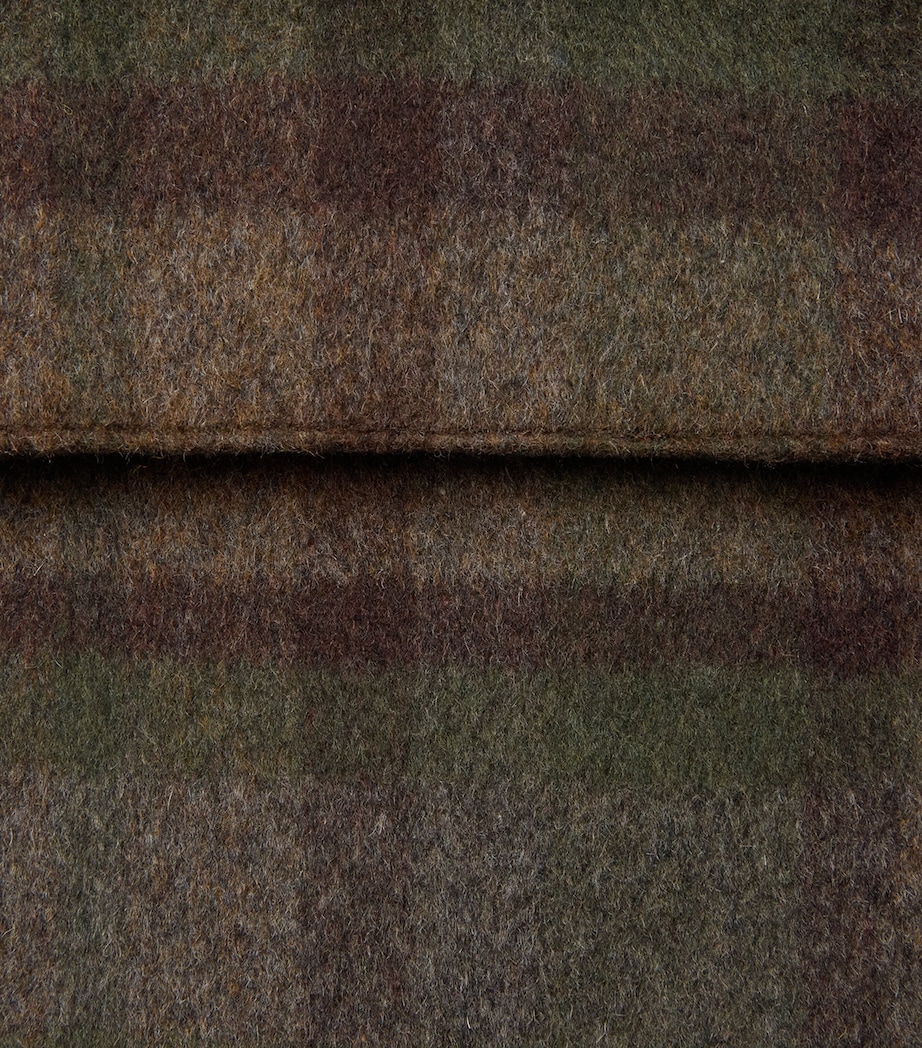 Vince Mens Wool-Blend Plaid Check Overshirt Night Leaf Combo Image 6