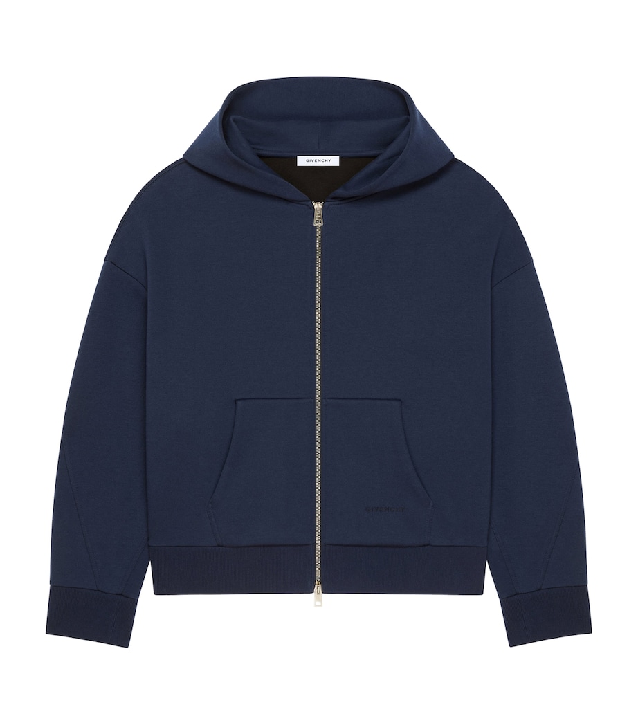 Couture-Seam Zip-Up Hoodie NAVY Image 1