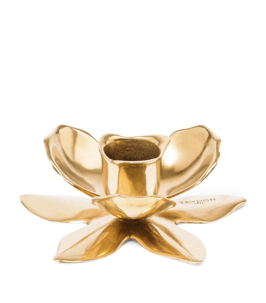 Trudon Flower Candlestick Holder Gold Image 2