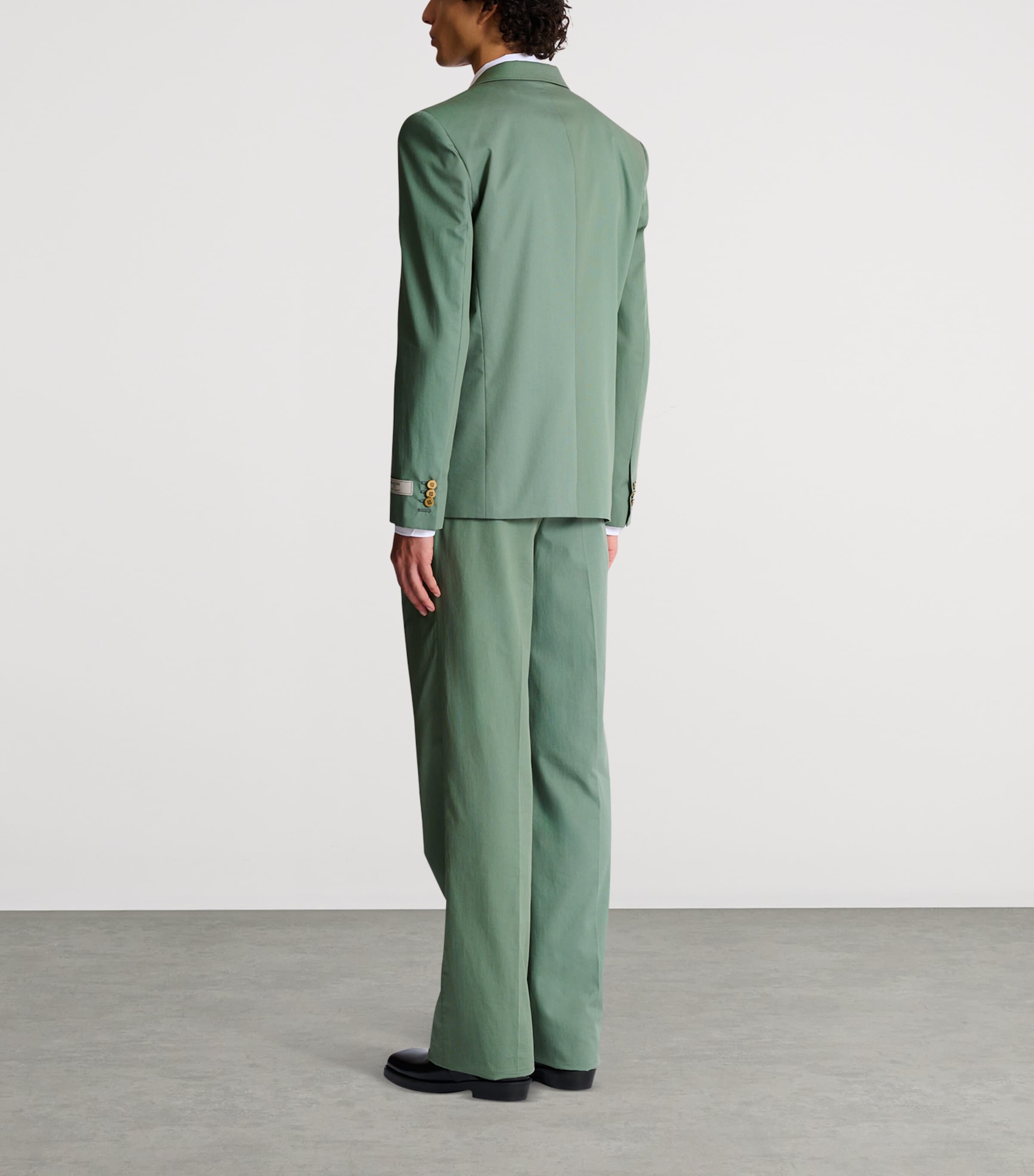 Balmain Mens Cotton Twill Blazer Vert Laurier Image 3