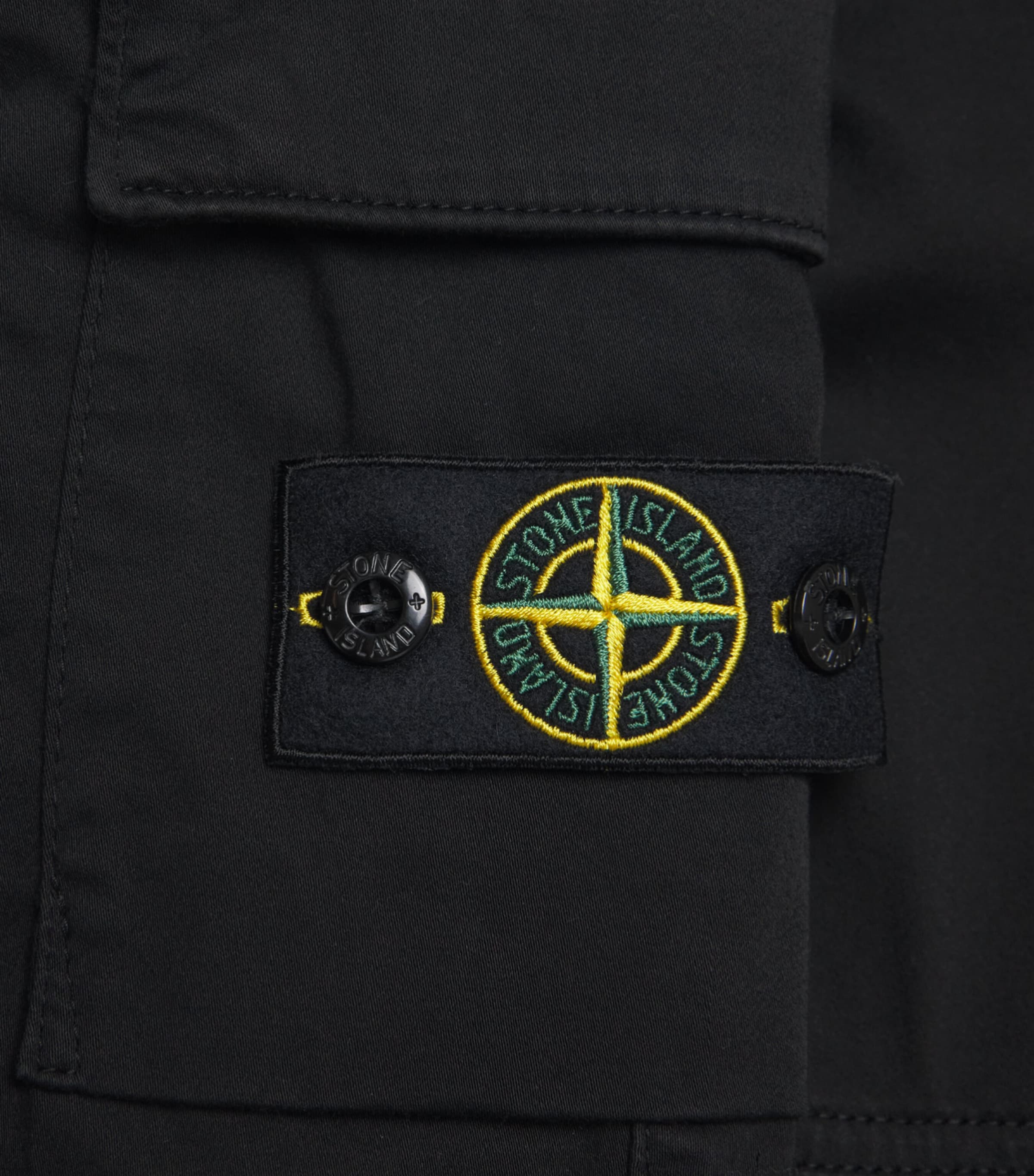 Stone Island Junior Stretch-Organic Cotton Cargo Trousers (2-14 Years) Black Image 3