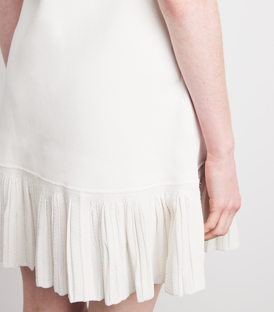 Knitted Polo Mini Dress ECRU Image 7