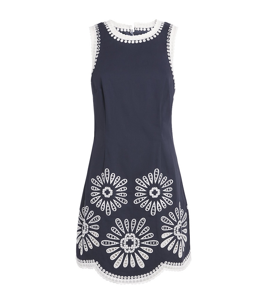 Stretch-Cotton Crochet Mini Dress - Image 1