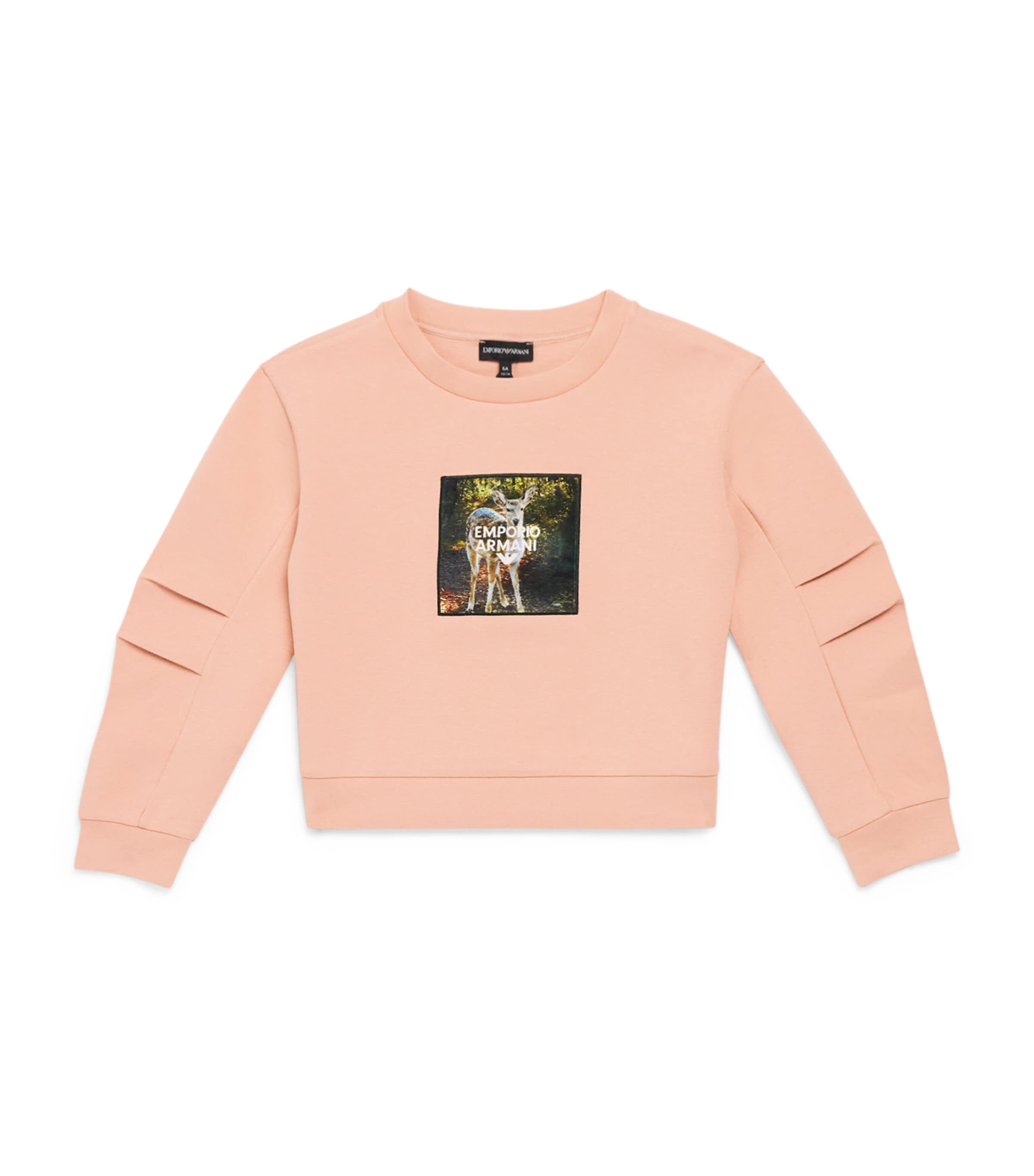 Emporio Armani Printed Sweatshirt In Brown