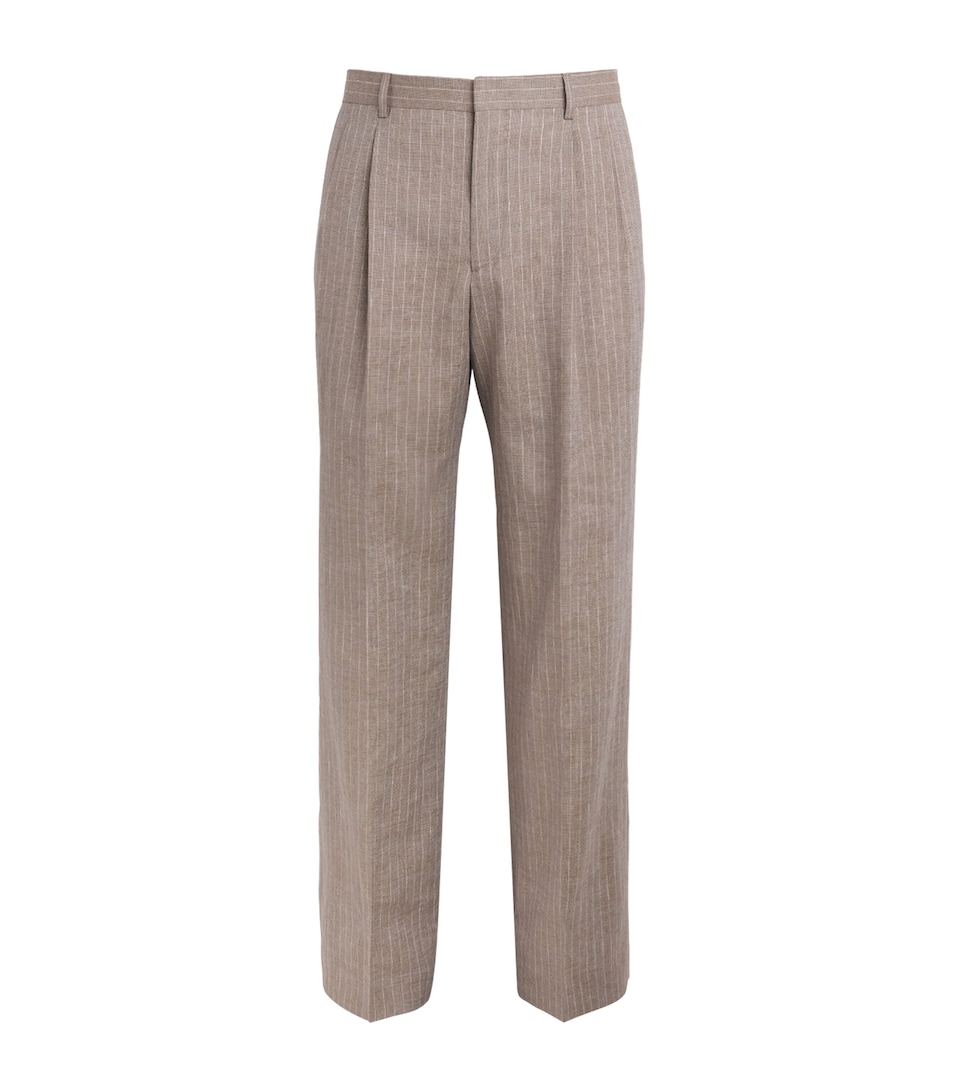 Sunflower Linen-Wool Stripe Trousers Pleater Trouser