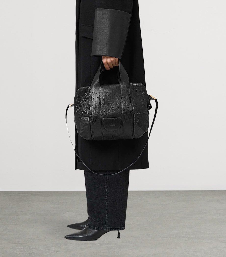 Leather Ares Cross-Body Bag BLACK Image 6