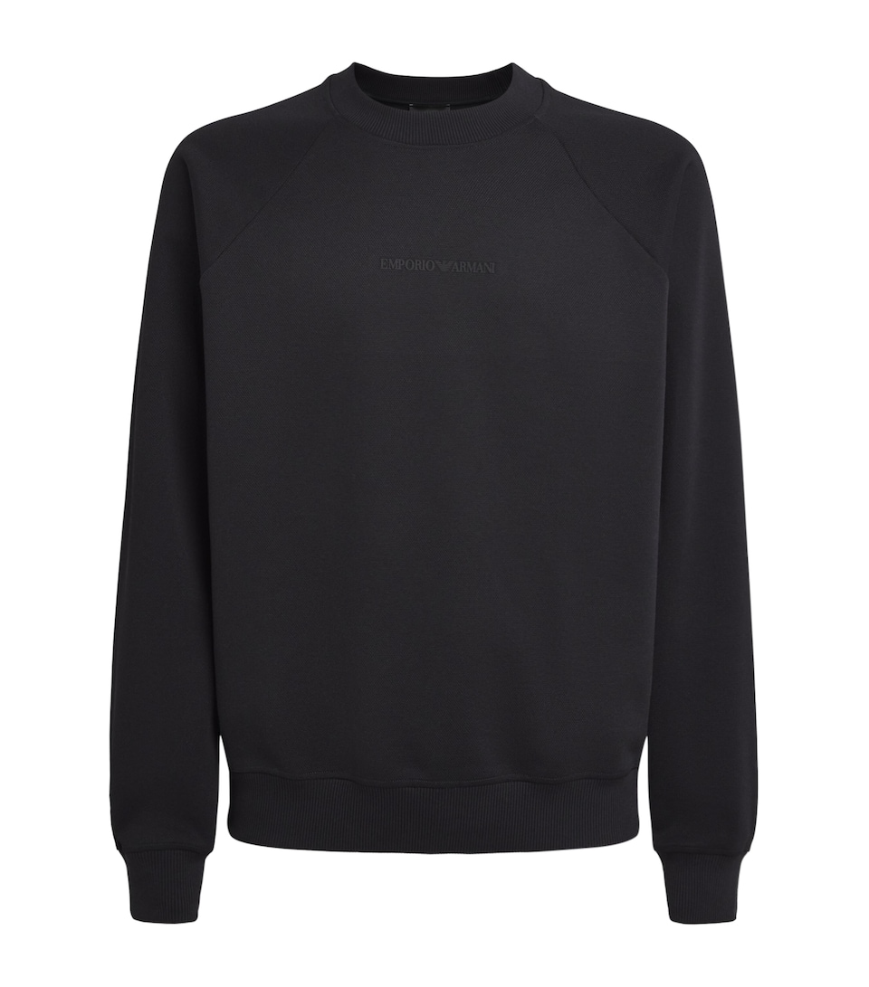 Emporio Armani Cotton-Blend Piqué Logo Sweatshirt