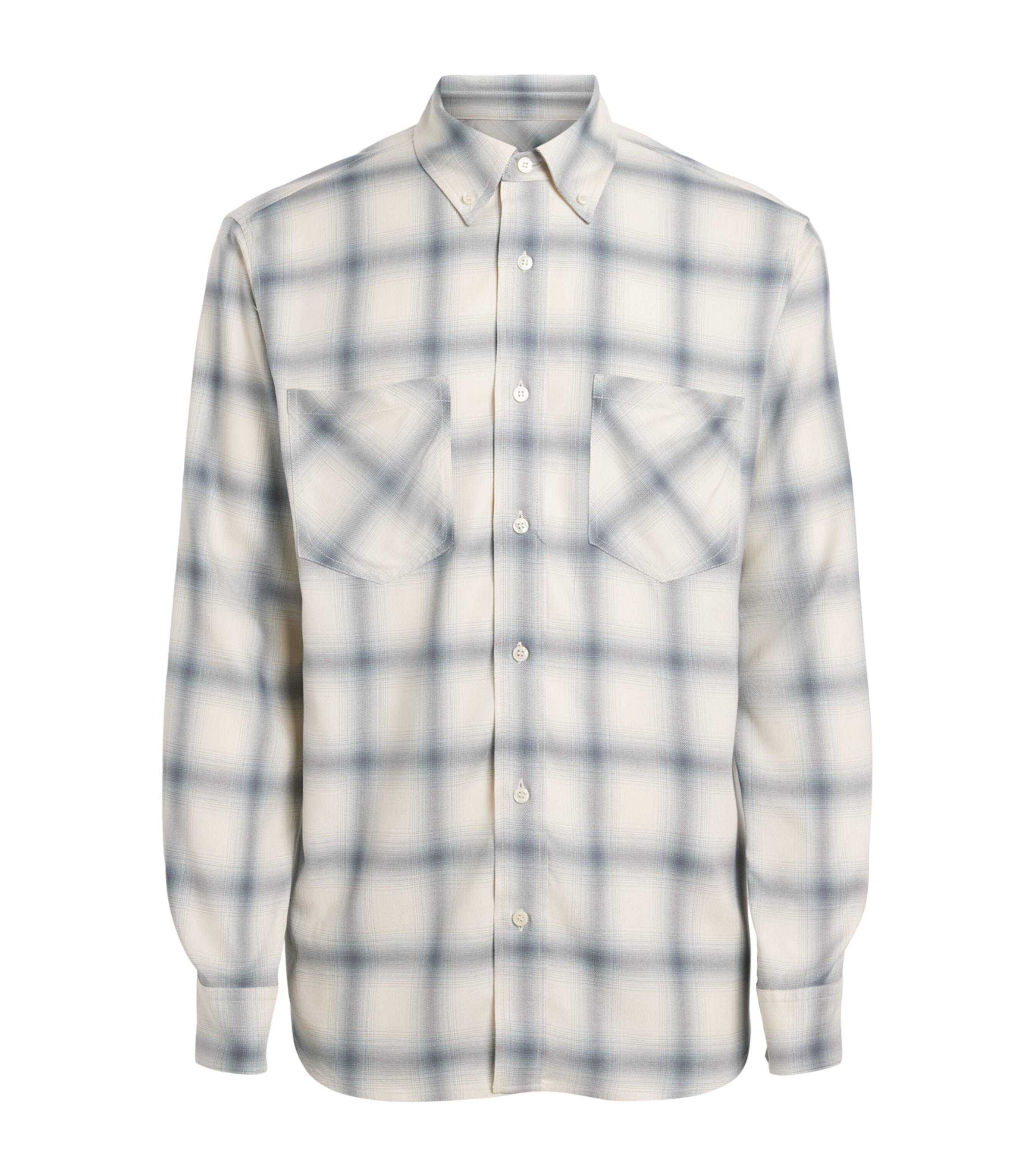 Simkhai Mens Plaid Rennick Shirt Ivory Plaid Image 1
