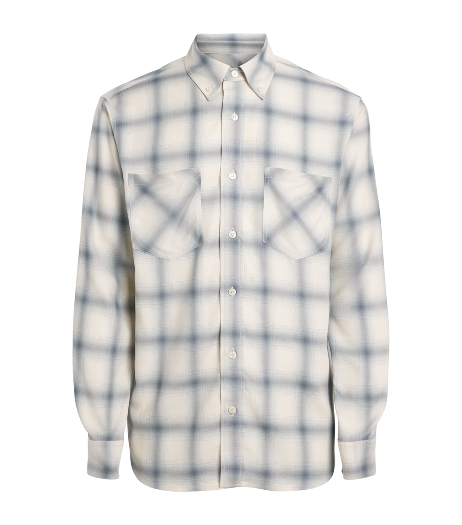 Simkhai Mens Plaid Rennick Shirt Ivory Plaid Image 1