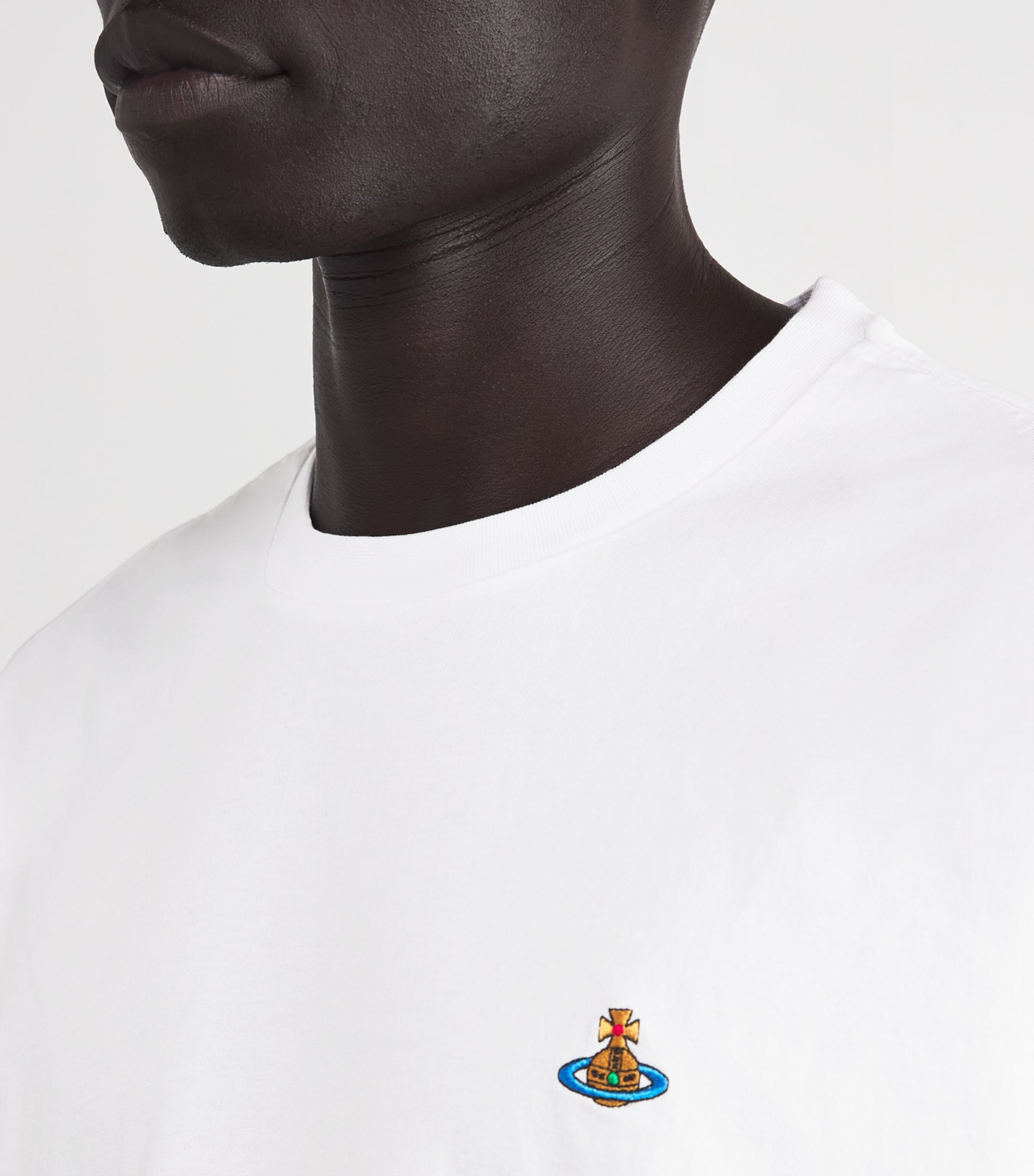 Organic Cotton Drawn-On Orb T-Shirt A401 WHITE Image 6