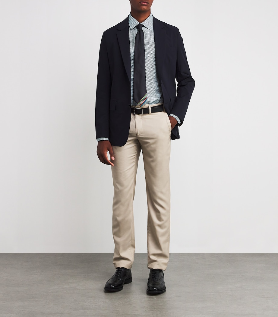 Patterned Tailored-Fit Shirt 41_BLUE Image 2