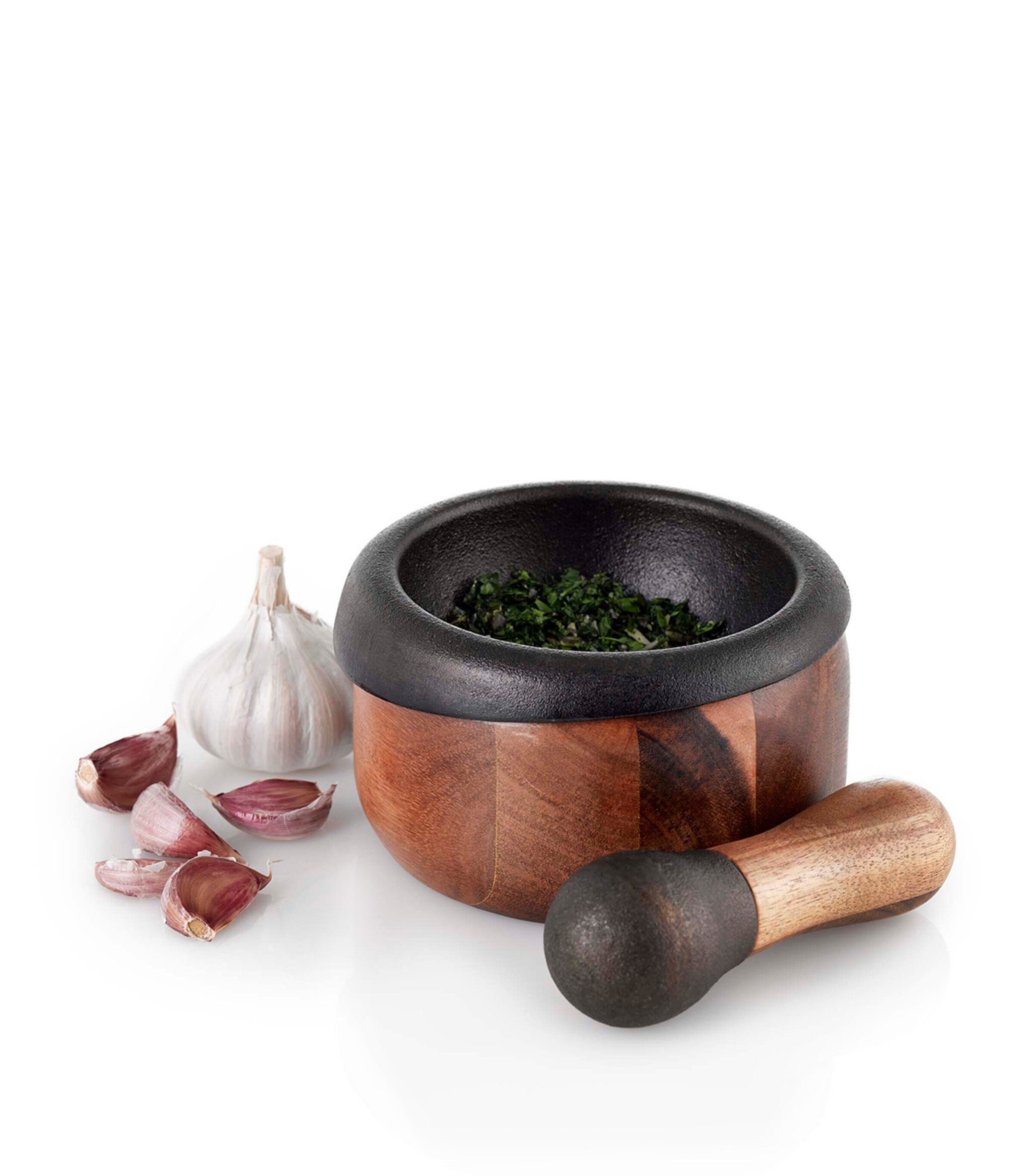 AdHoc Wood Crush Pestle and Mortar Brown Image 2