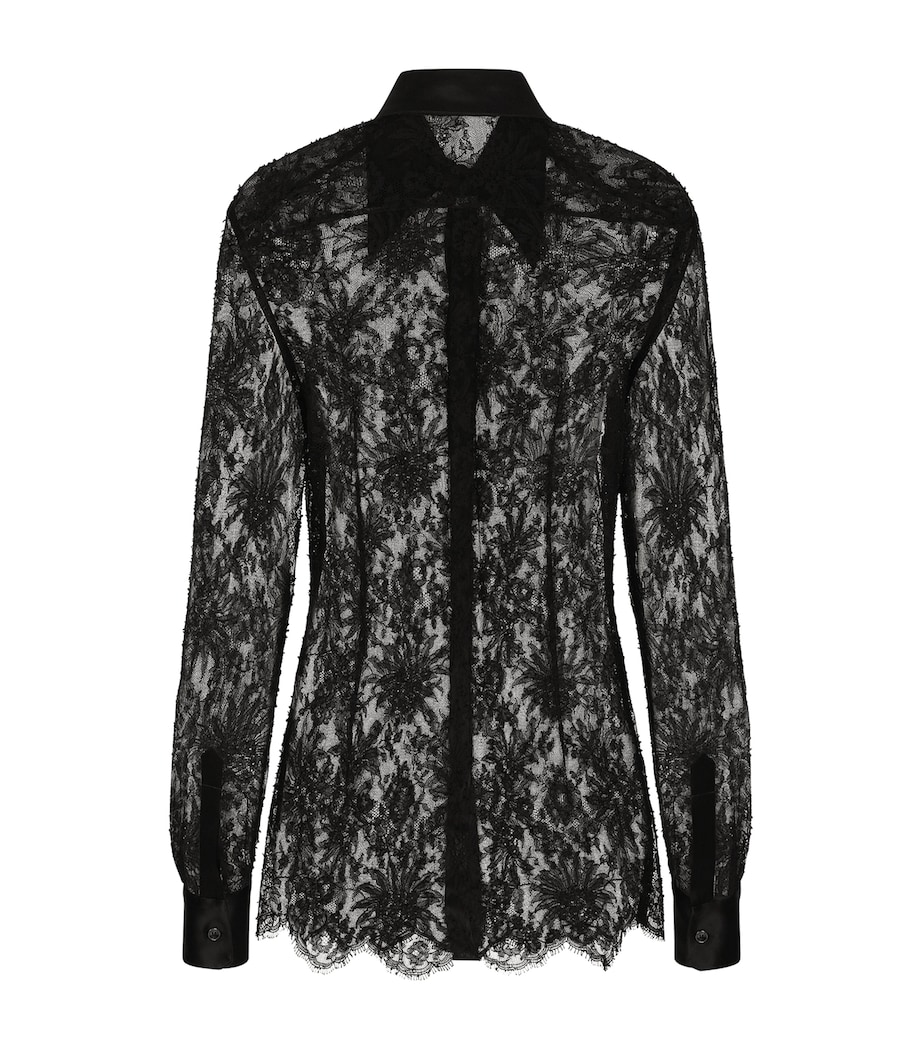 Lace Sheer Shirt N0000-BLACK Image 3
