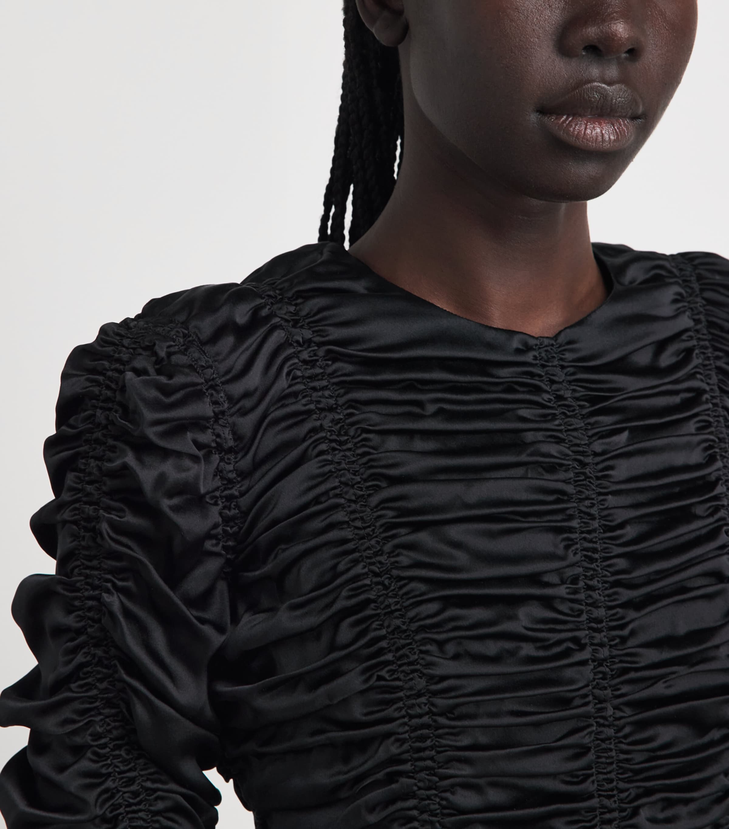 Khaite Womens Silk Charmeuse Rory Blouse Black Image 3