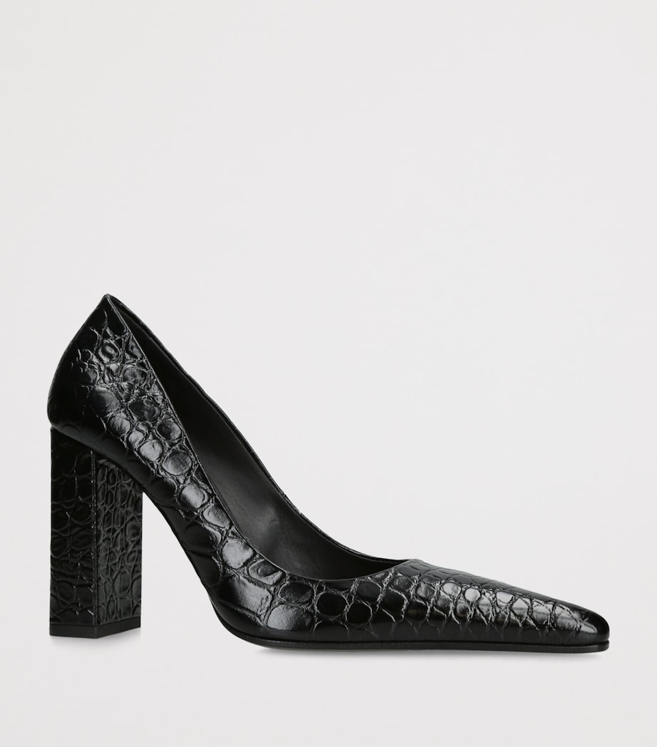 Leather Point-Toe Pumps 90 BLACK Image 3